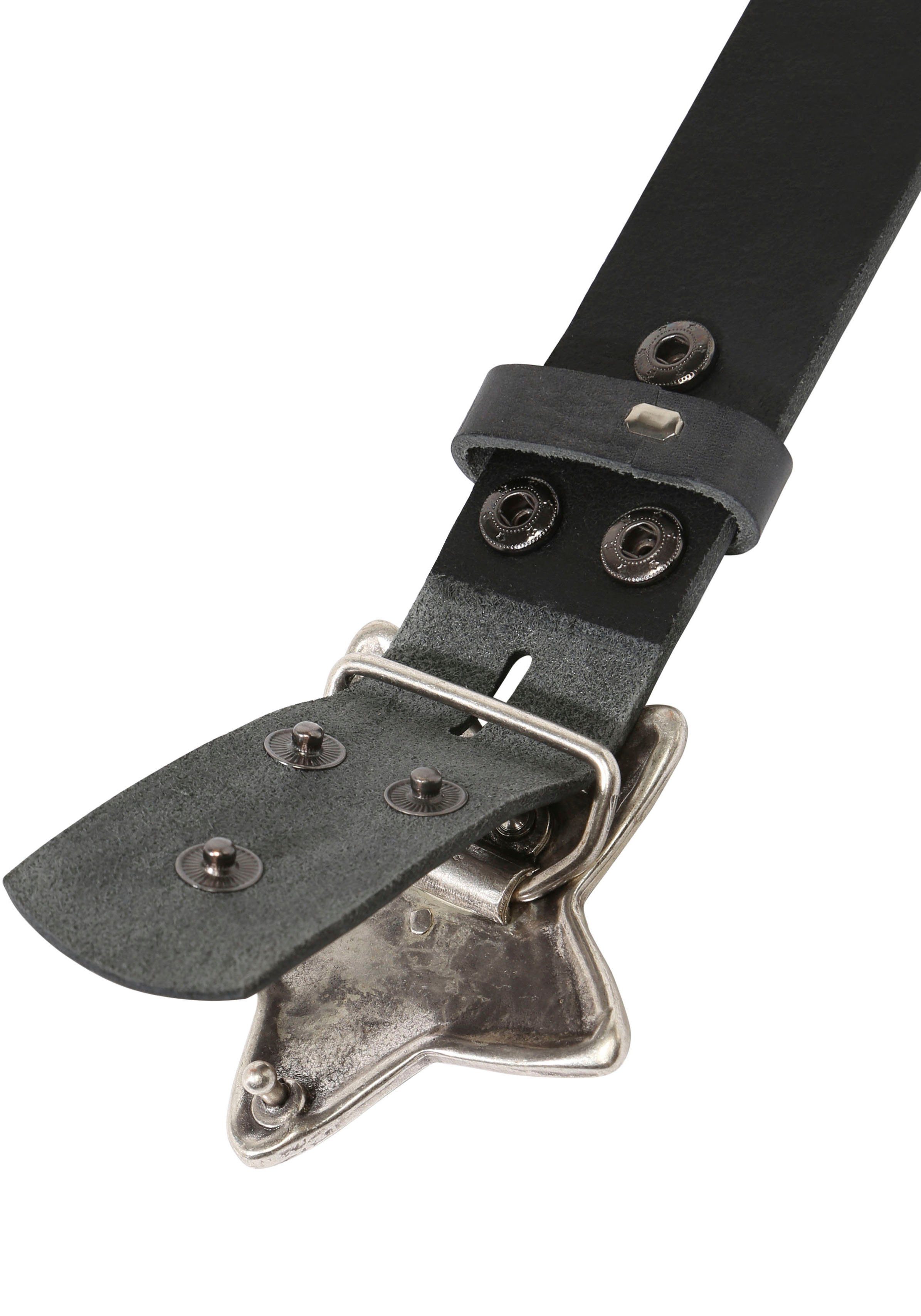 RETTUNGSRING by showroom 019° Leren riem met verwisselbare sluiting "zeester zilverkleur"
