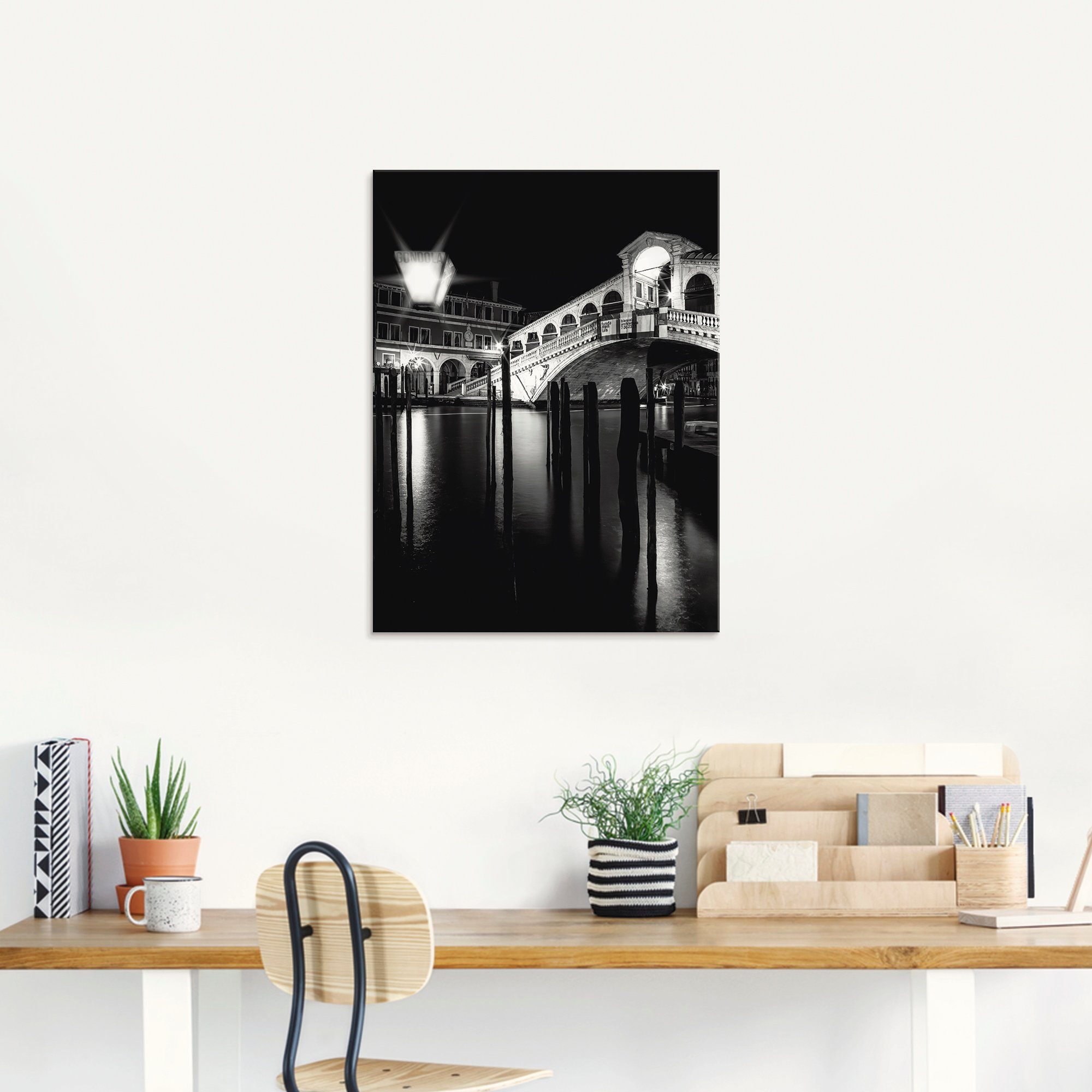 Artland Print op glas Venetië Canal Grande & Rialto brug I
