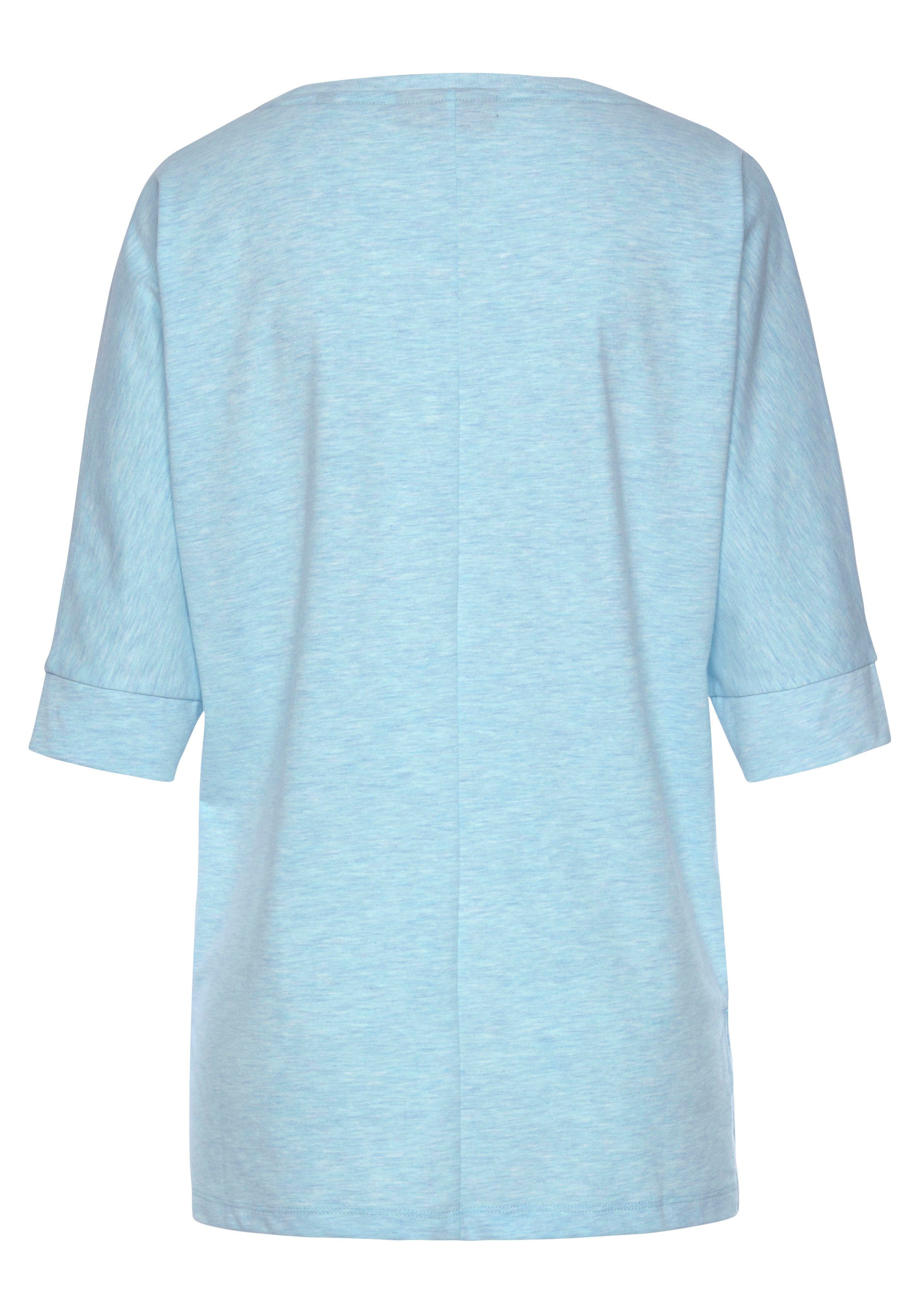 Elbsand Shirt met 3/4-mouwen IDUNA met logoprint, katoenmix, losse pasvorm