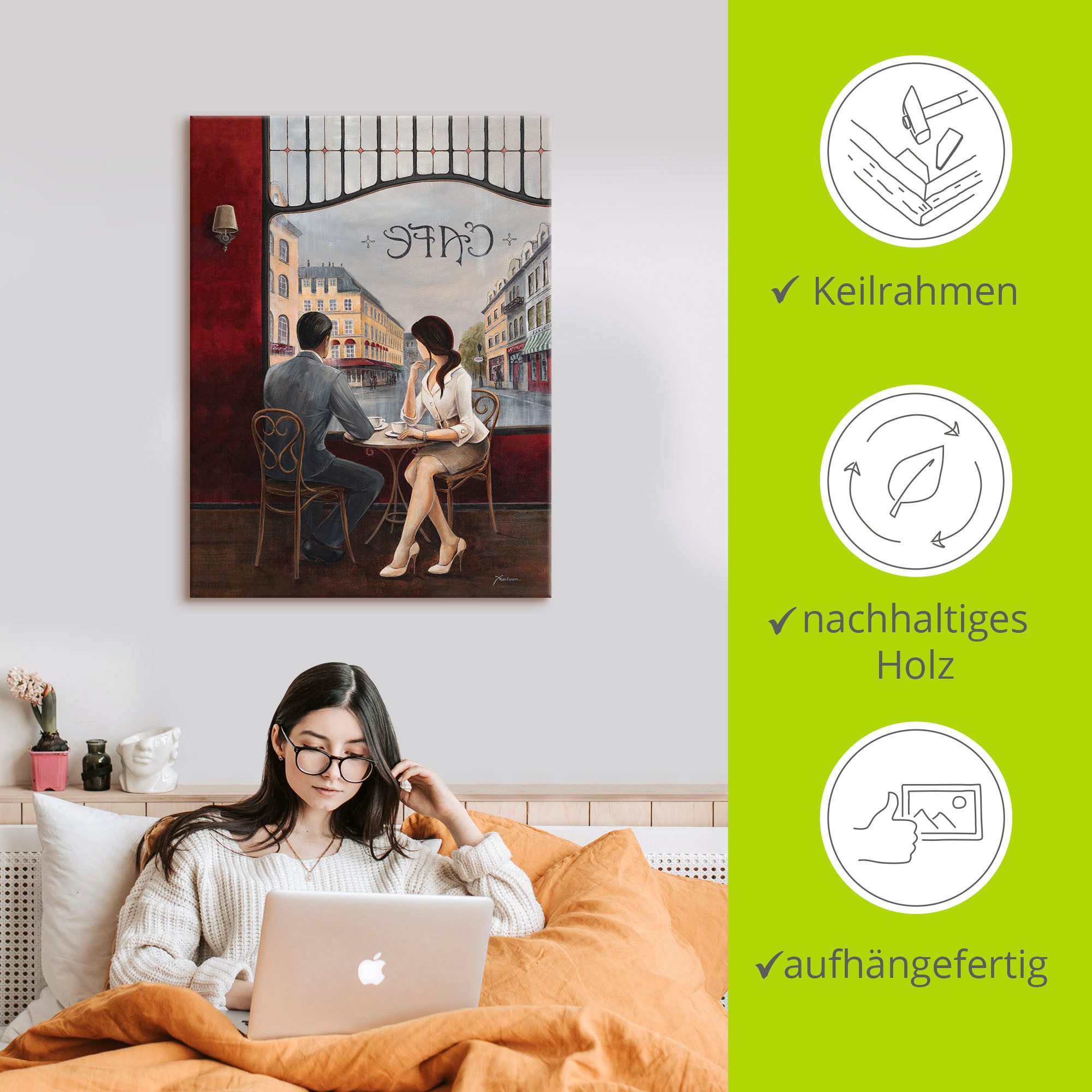 Artland Artprint Koffie als artprint van aluminium, artprint voor buiten, artprint op linnen, poster, muursticker