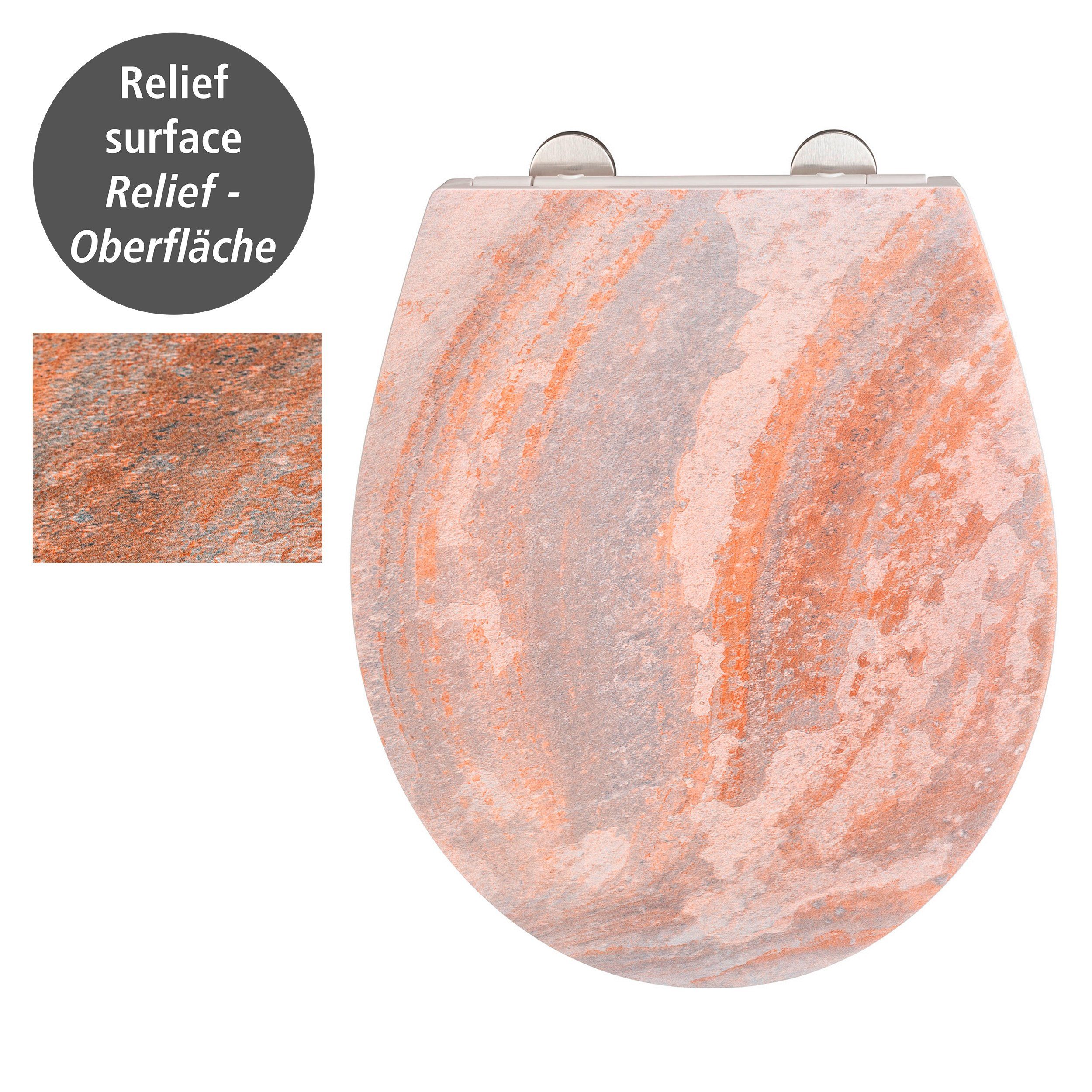 WENKO Toiletzitting Canyon met reliëf, van antibacteriële duroplast