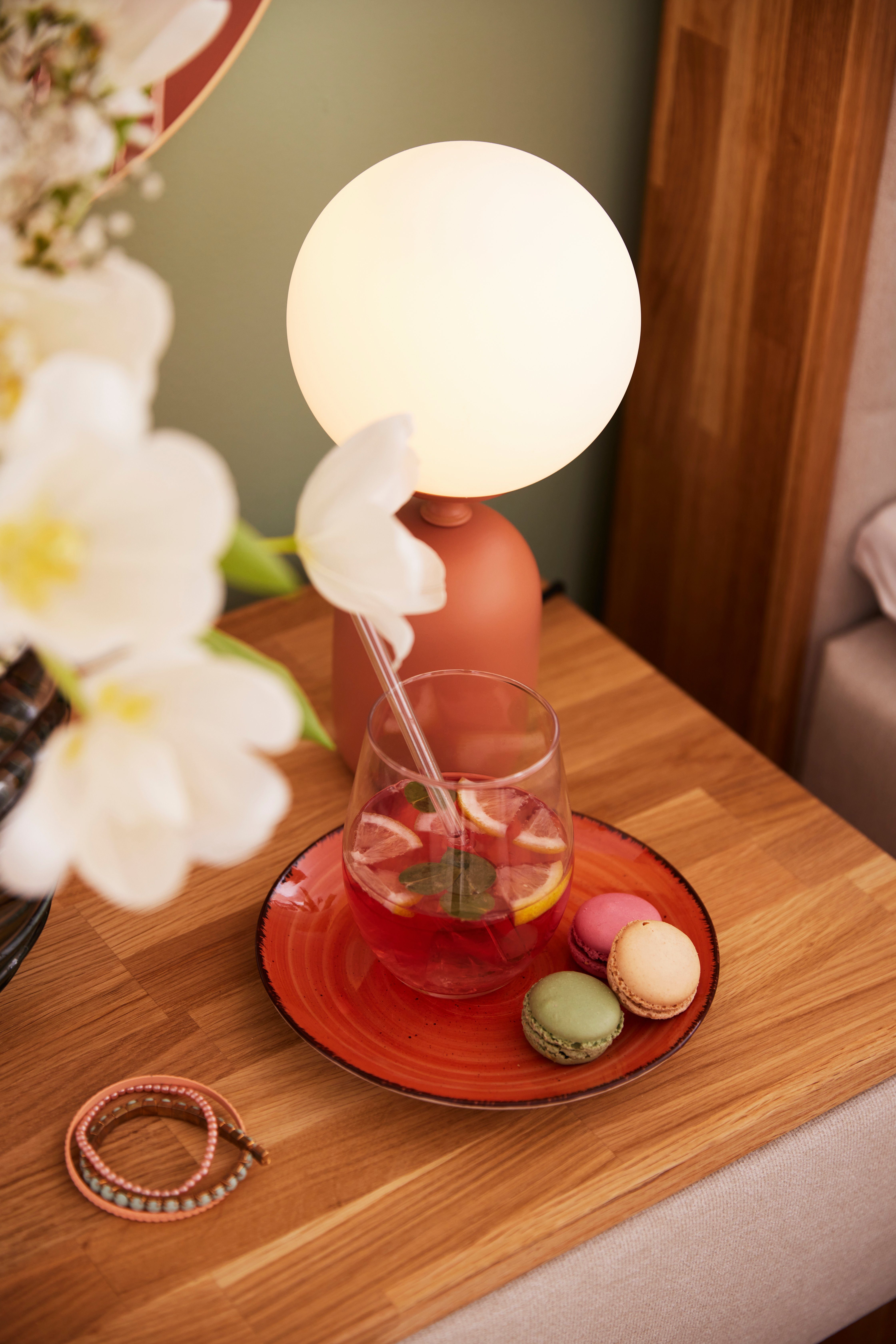 Pauleen Tafellamp Glowing Charm max 20W roestig rood/wit keramiek