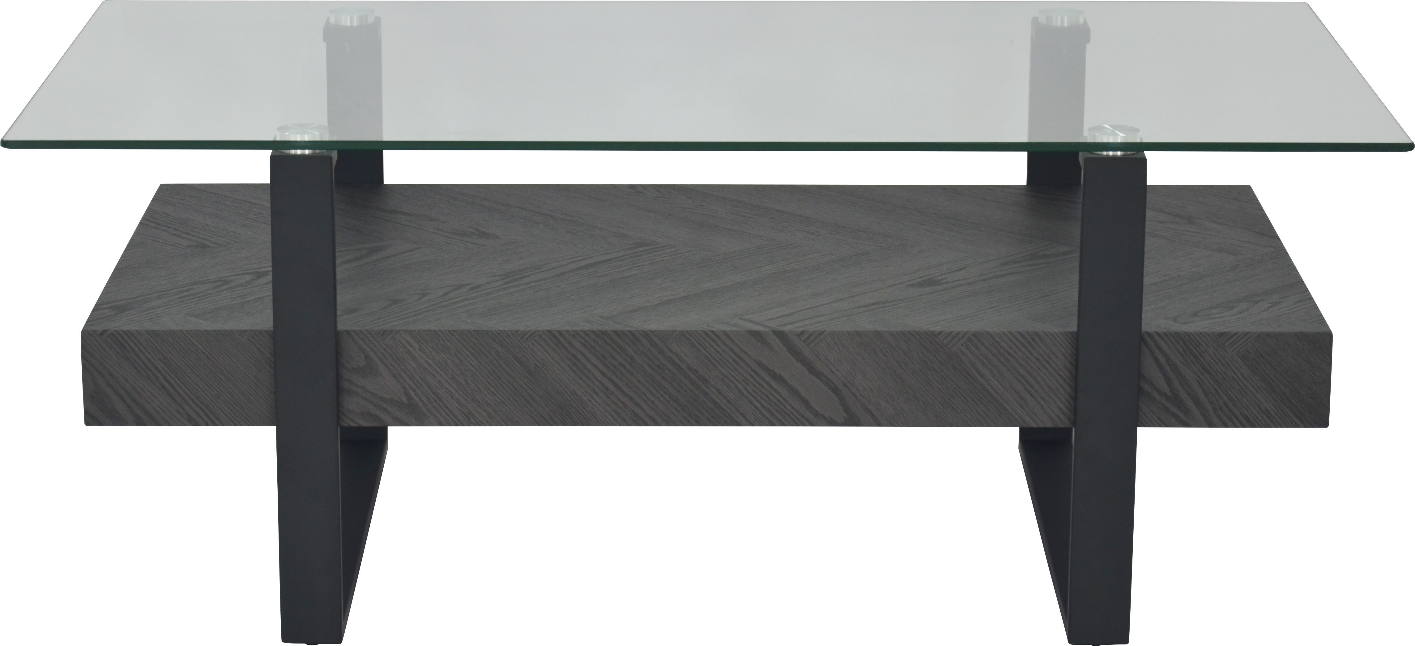 HELA Salontafel Konrad Salontafel, opbergplank, glazen blad, slede onderstel (1 stuk)
