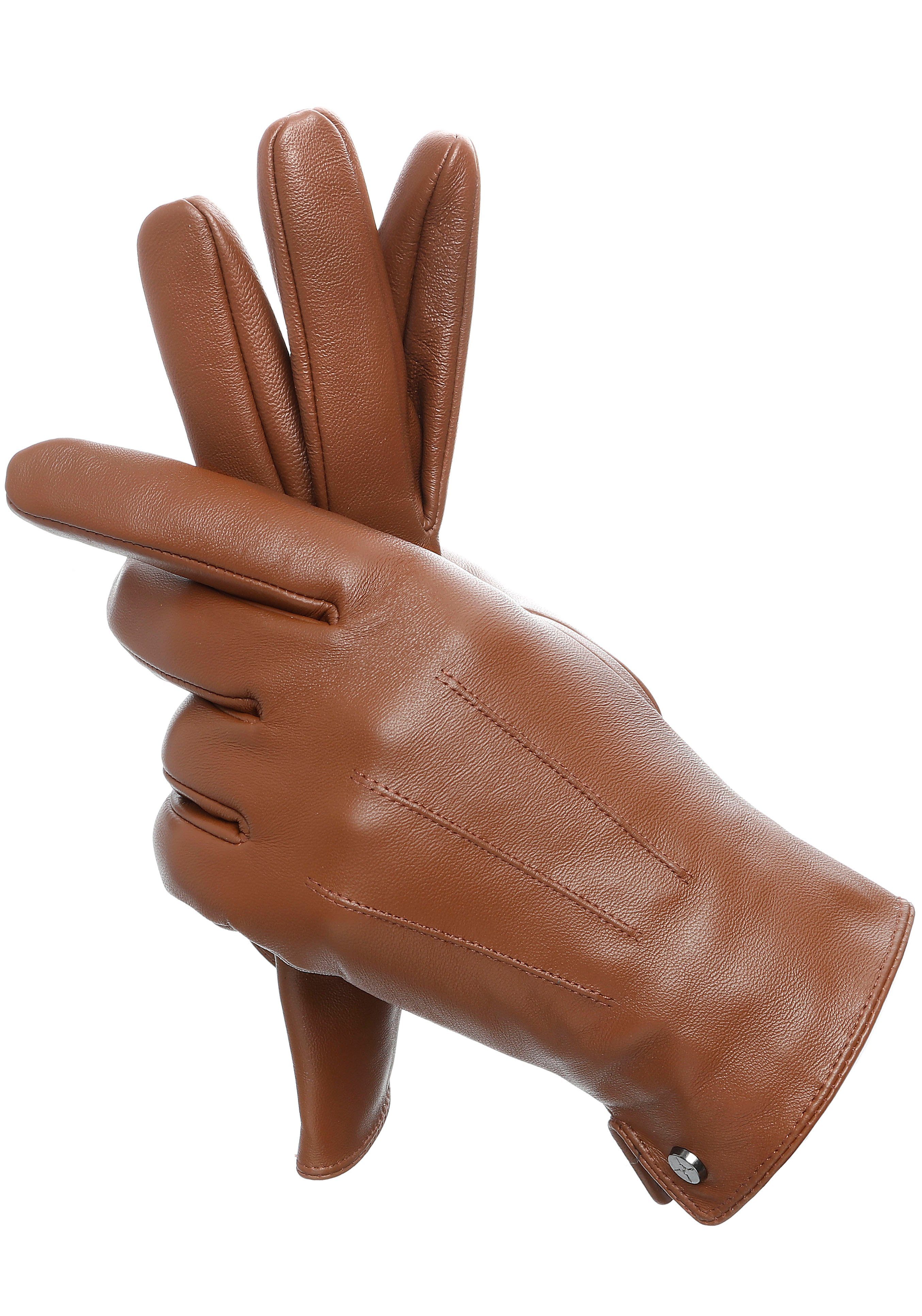 PEARLWOOD Leren handschoenen TRAVIS Glad leren handschoen