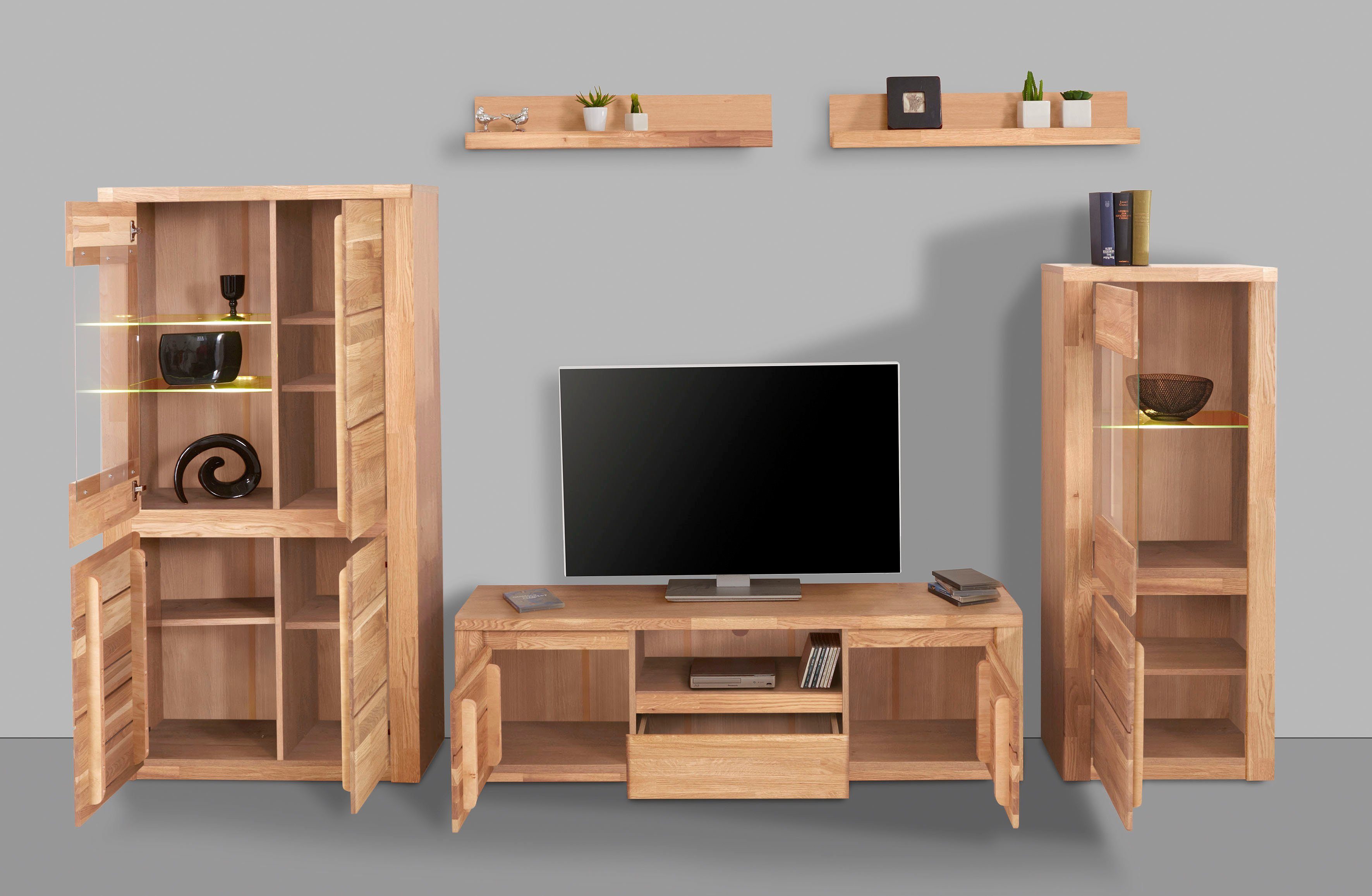 Home affaire Wandmeubel Burani gedeeltelijk massief hout (set, 4-delig)