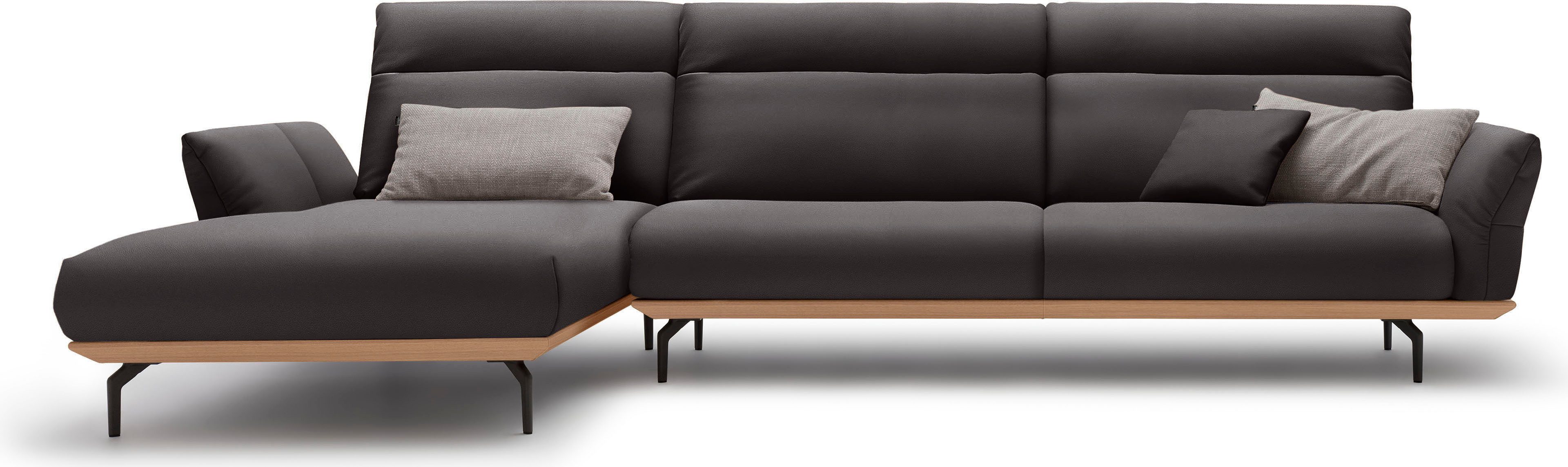 OTTO Creation BY ROLF BENZ Hoekbank Hs.460 Sokkel in eiken, onderstel in umbra grijs, breedte 338 cm bruin, hoekbanken, 338 cm