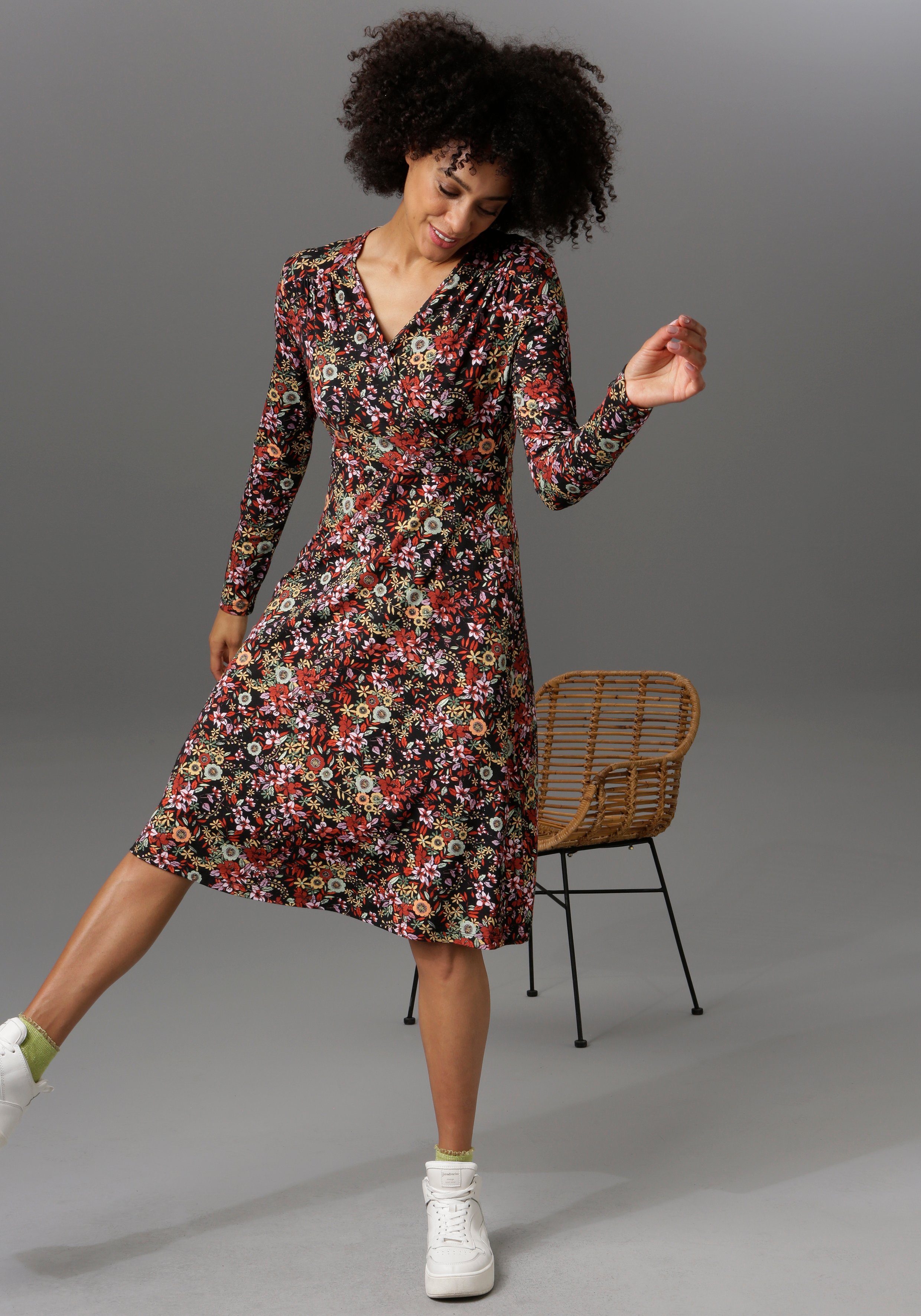Aniston CASUAL Jerseyjurk in wikkel-look