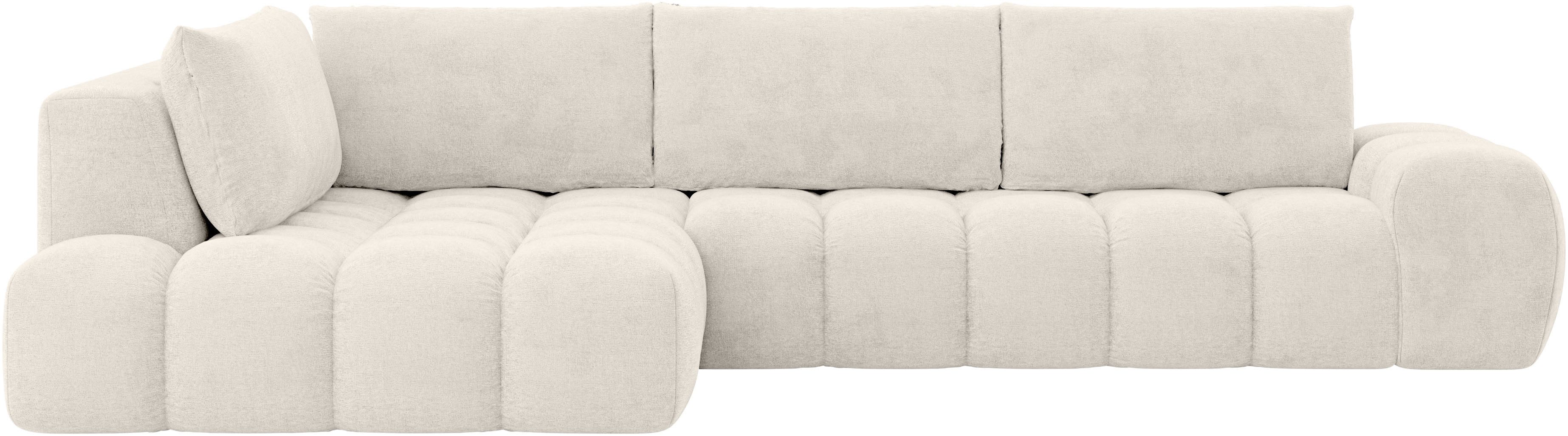 INOSIGN Hoekbank AZITA designsofa, elegant en comfortabel L-vorm, bubbel-look