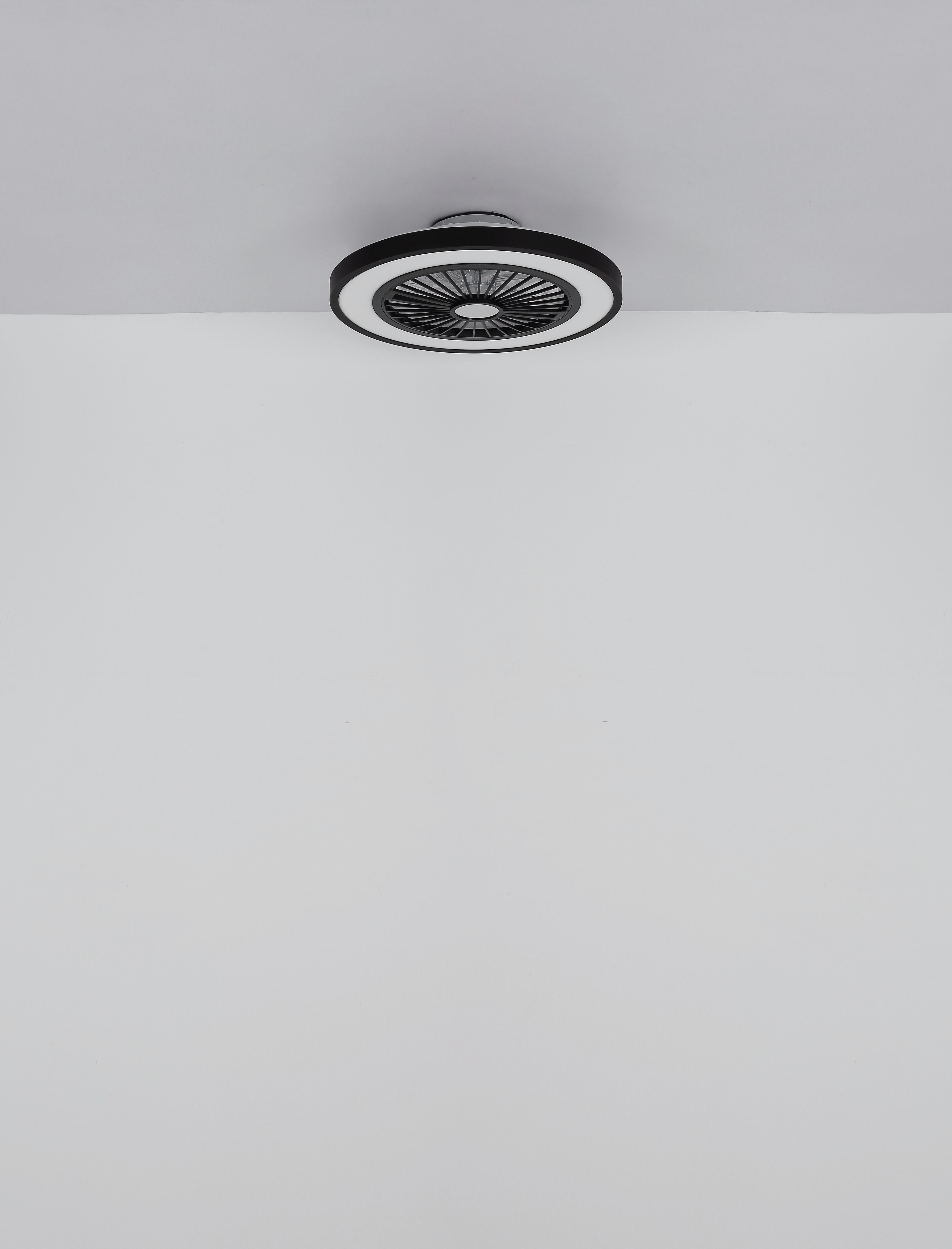 Globo Lightning Plafondlamp BLIZZAK Plafondventilator metaal zwart mat, LED (1 stuk)
