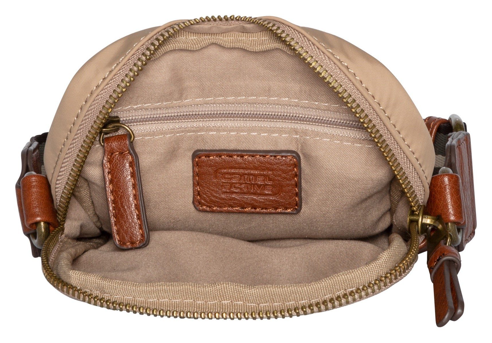 camel active Gsm-tasje Bari van hoogwaardig mat nylon met gestreept geweven band