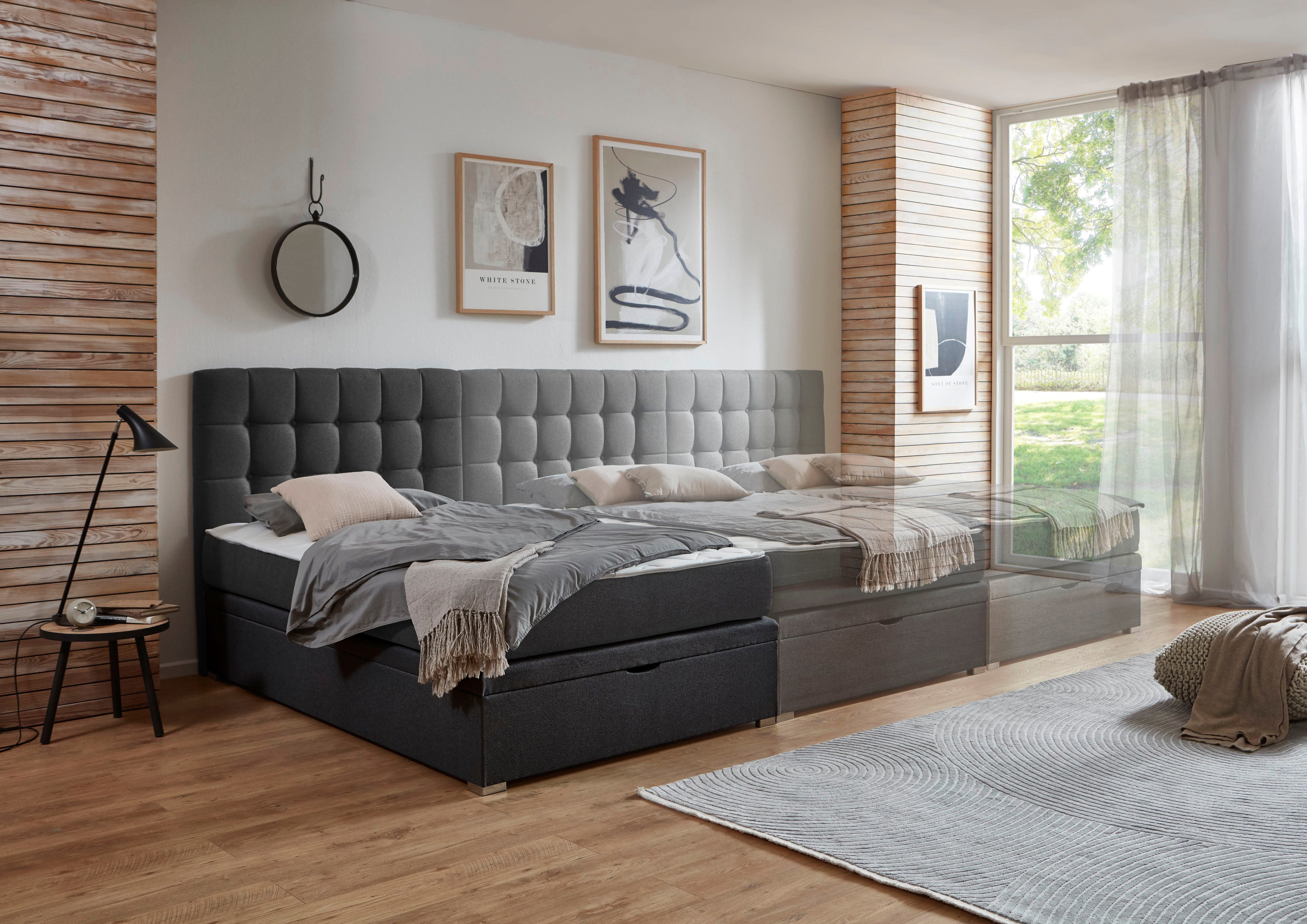 ATLANTIC home collection Boxspring Riona, uitbreidbaar naar een dubbel- en familiebad keuze uit 120x200cm pocketveringmatras of zonder matras
