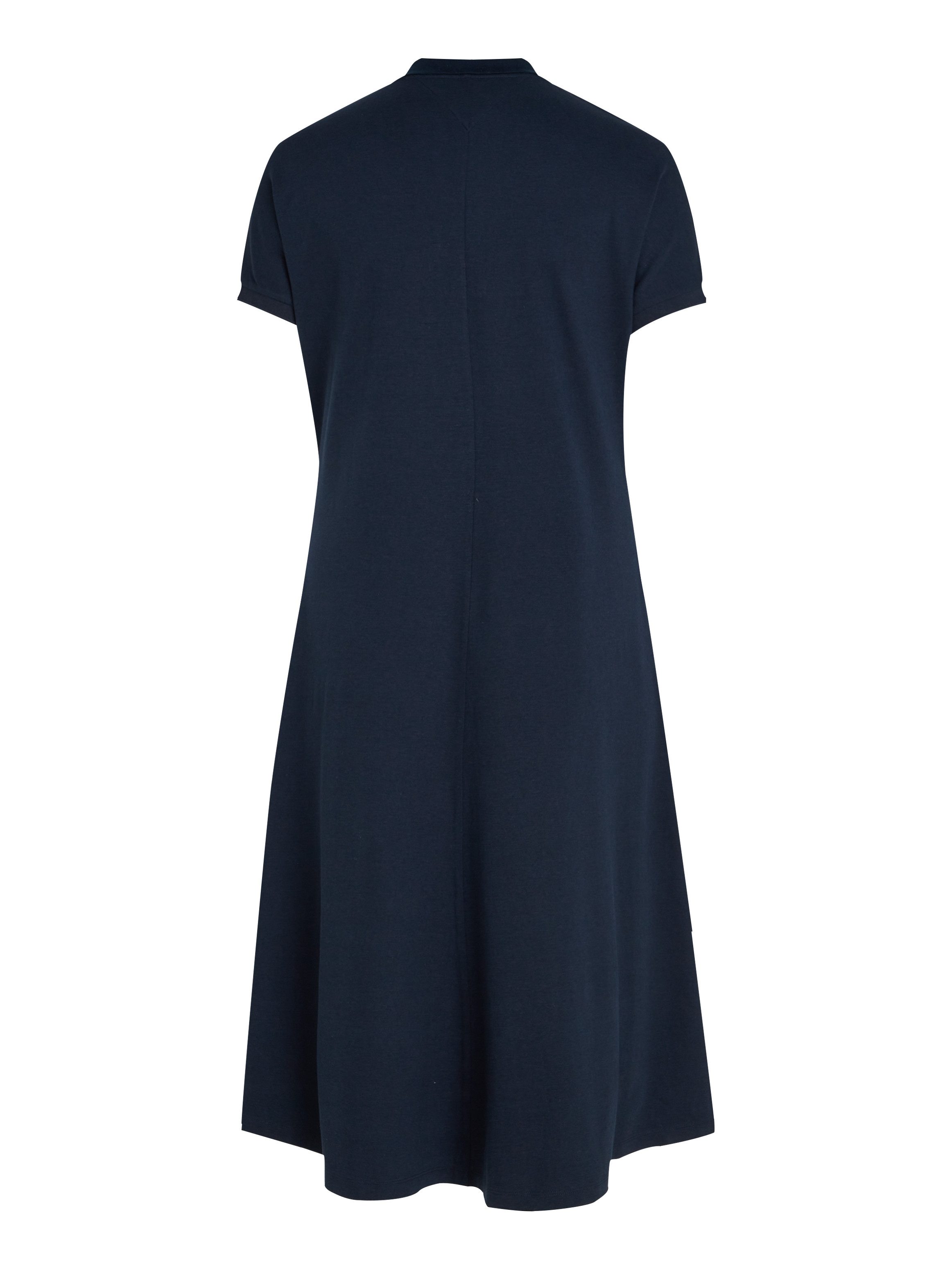 Tommy Hilfiger Curve Midi-jurk CRV LYOCELL OPEN-NK MIDI DRESS in grote maten, logoborduursel, v-hals