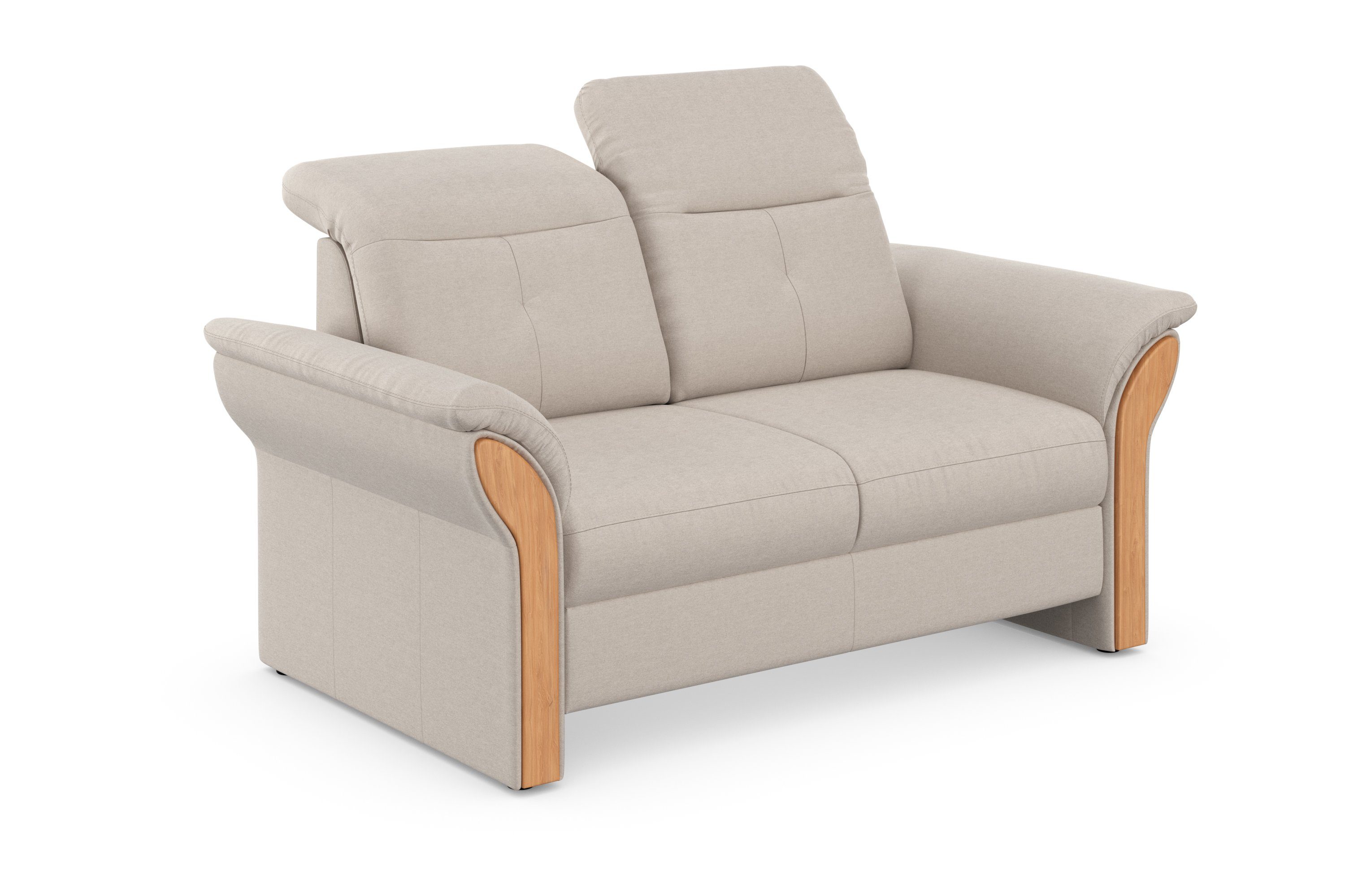 Home affaire 2-zitsbank Dangast Verstelbare hoofdsteun, houten frontlijsten, naar keuze ook in Easy clean bekleding