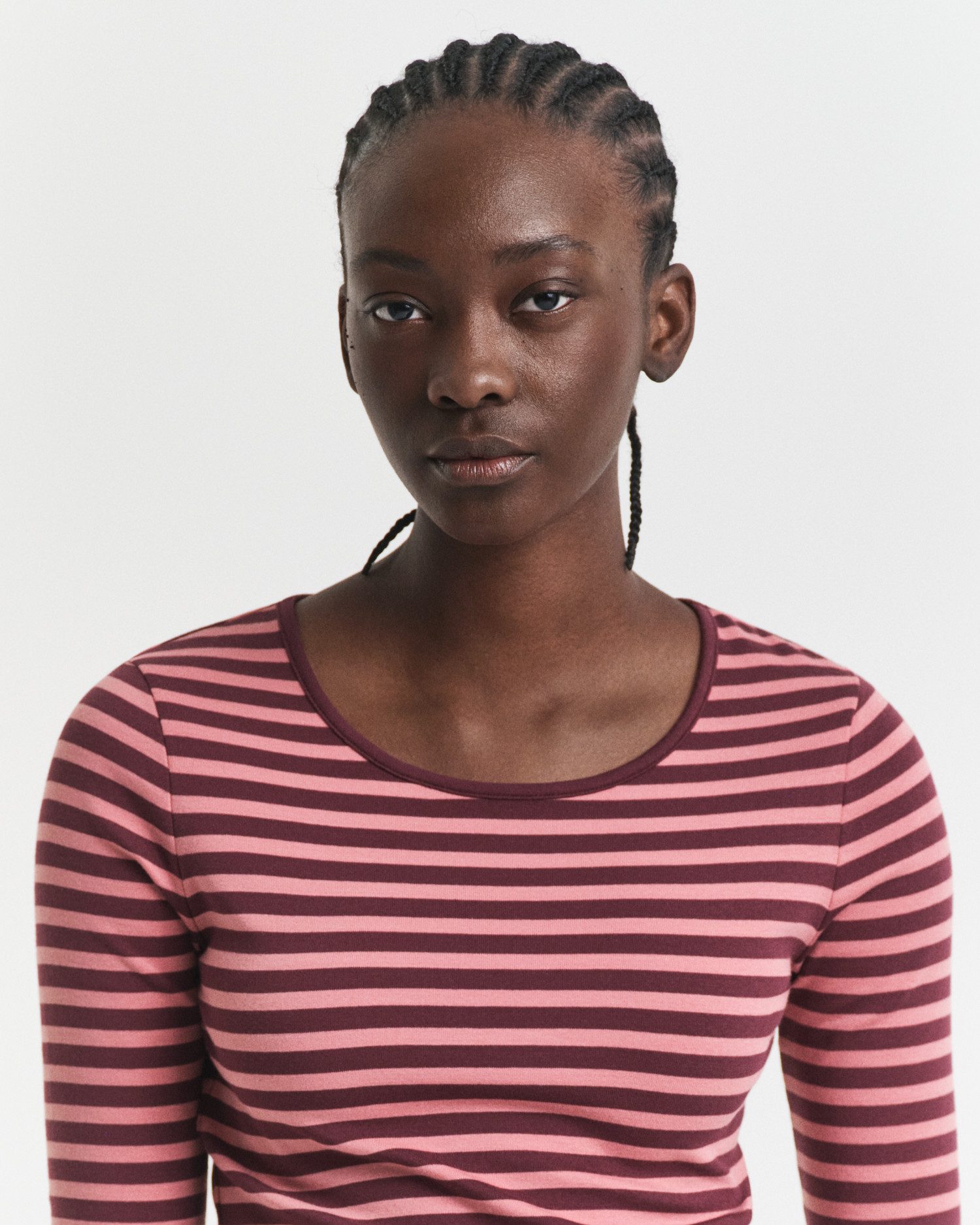 Gant Shirt met lange mouwen SLIM STRIPED 1X1 RIBBED LS T-SHIRT