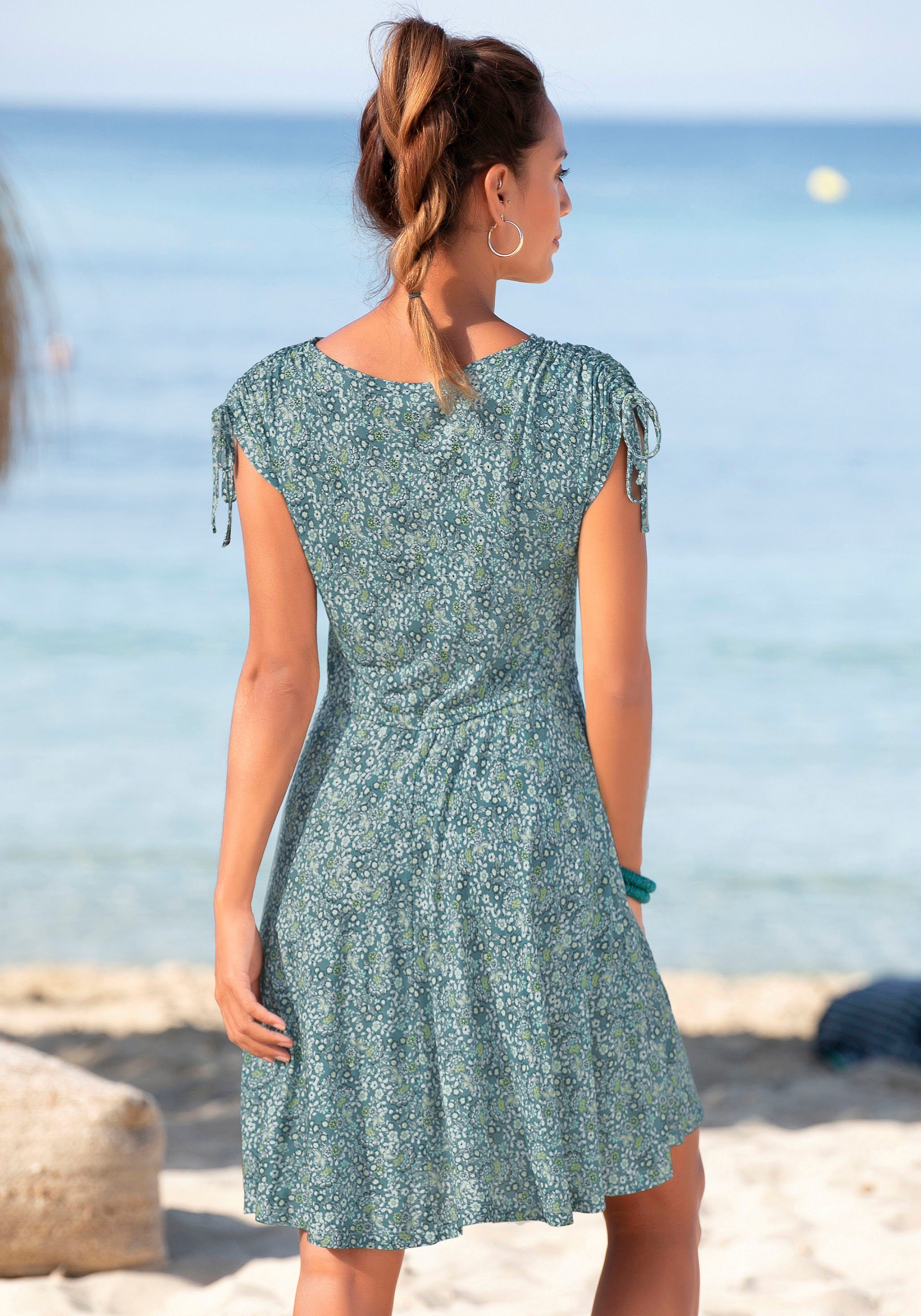 Vivance Jerseyjurk met bloemenprint, soepelvallende zomerjurk, strandjurk