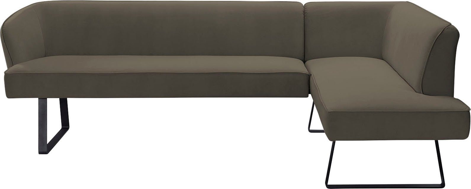 exxpo - sofa fashion Hoekbank Americano met opstaande naad en metalen poten, bekleding in verschillende kwaliteiten