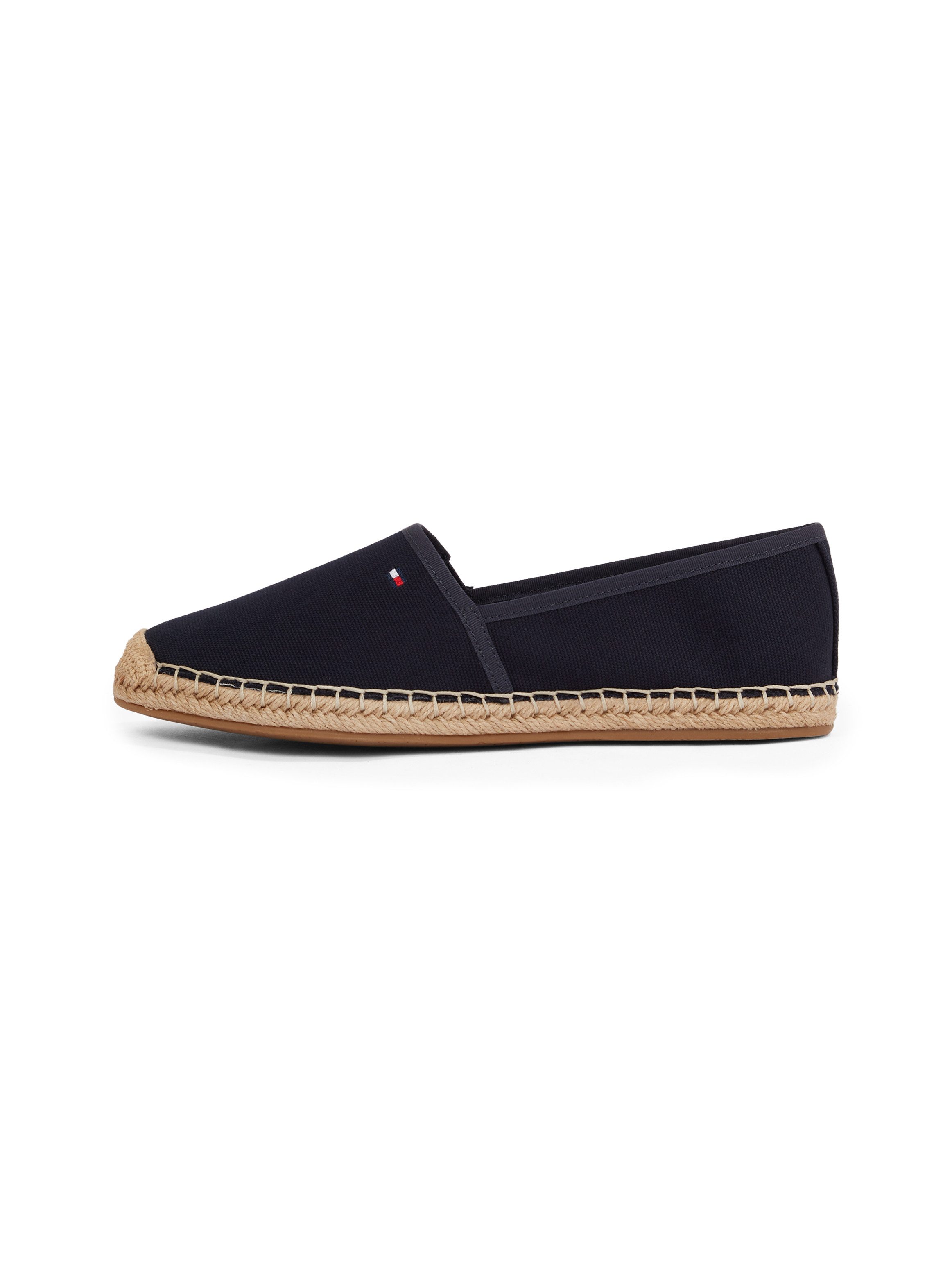Tommy Hilfiger Espadrilles FLAG CANVAS ESPADRILLE , slippers, flats, comfortabele schoen met bamboe bekleding en decoratieve naden