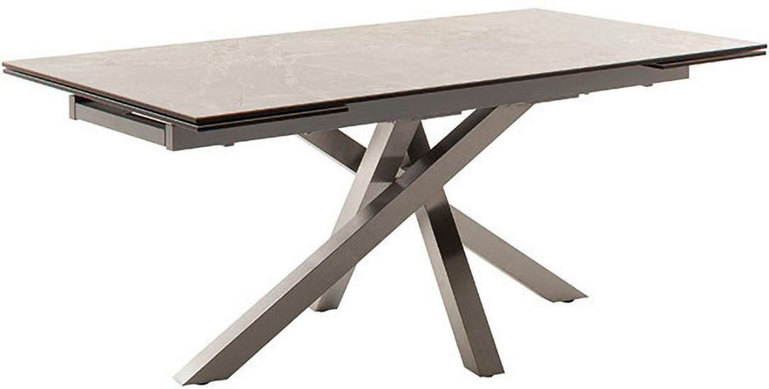 MCA furniture Eettafel ALMIROS uitschuifbare tafel 180-260 cm gemarmerd Keramiek, roestvrij staal, marmer-look, uittrekbaar, belastbaar tot 100 kg, 8-10 personen