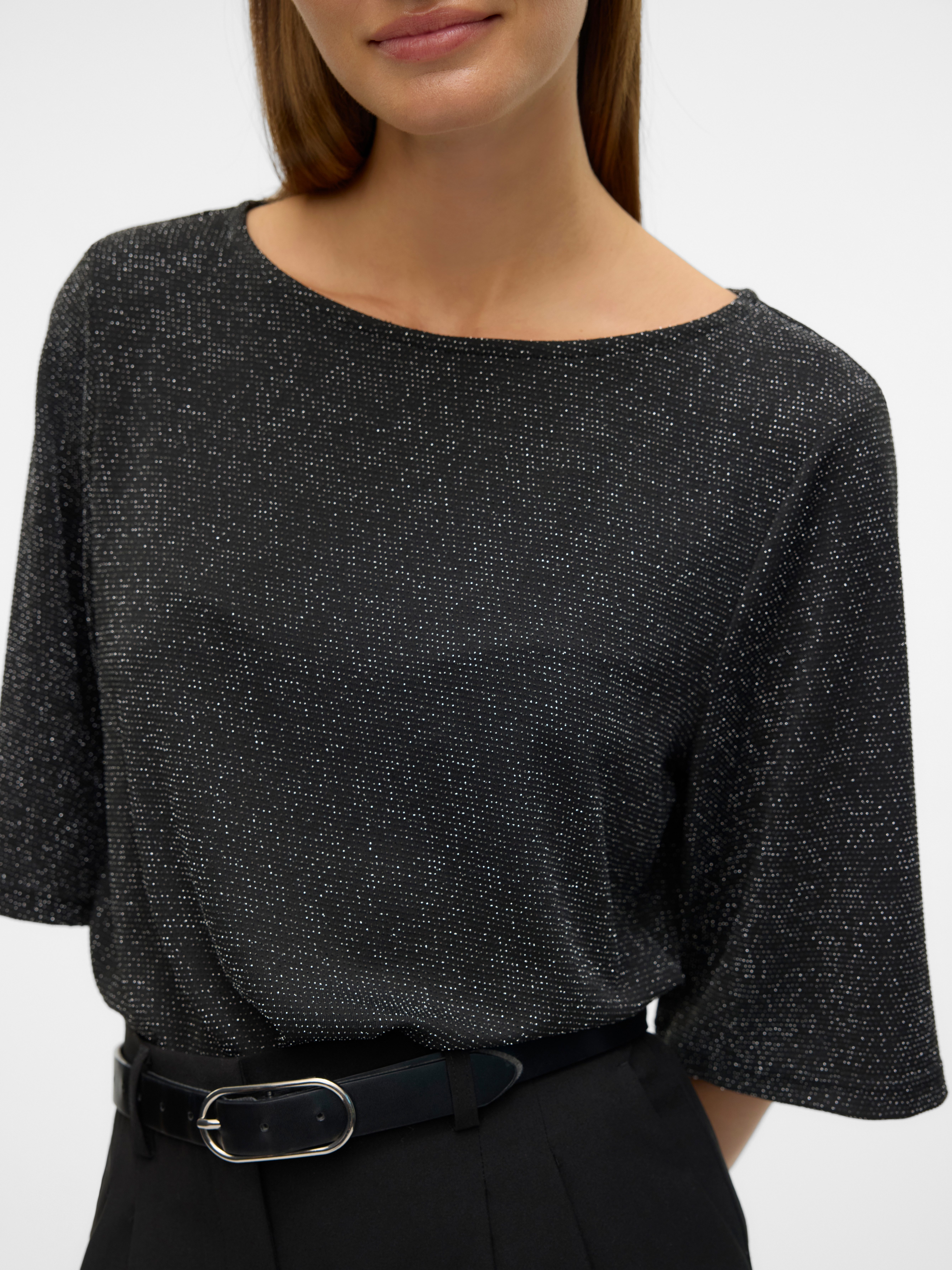 Vero Moda Shirt met ronde hals VMKANVA 2 4 GLITTER TOP JRS