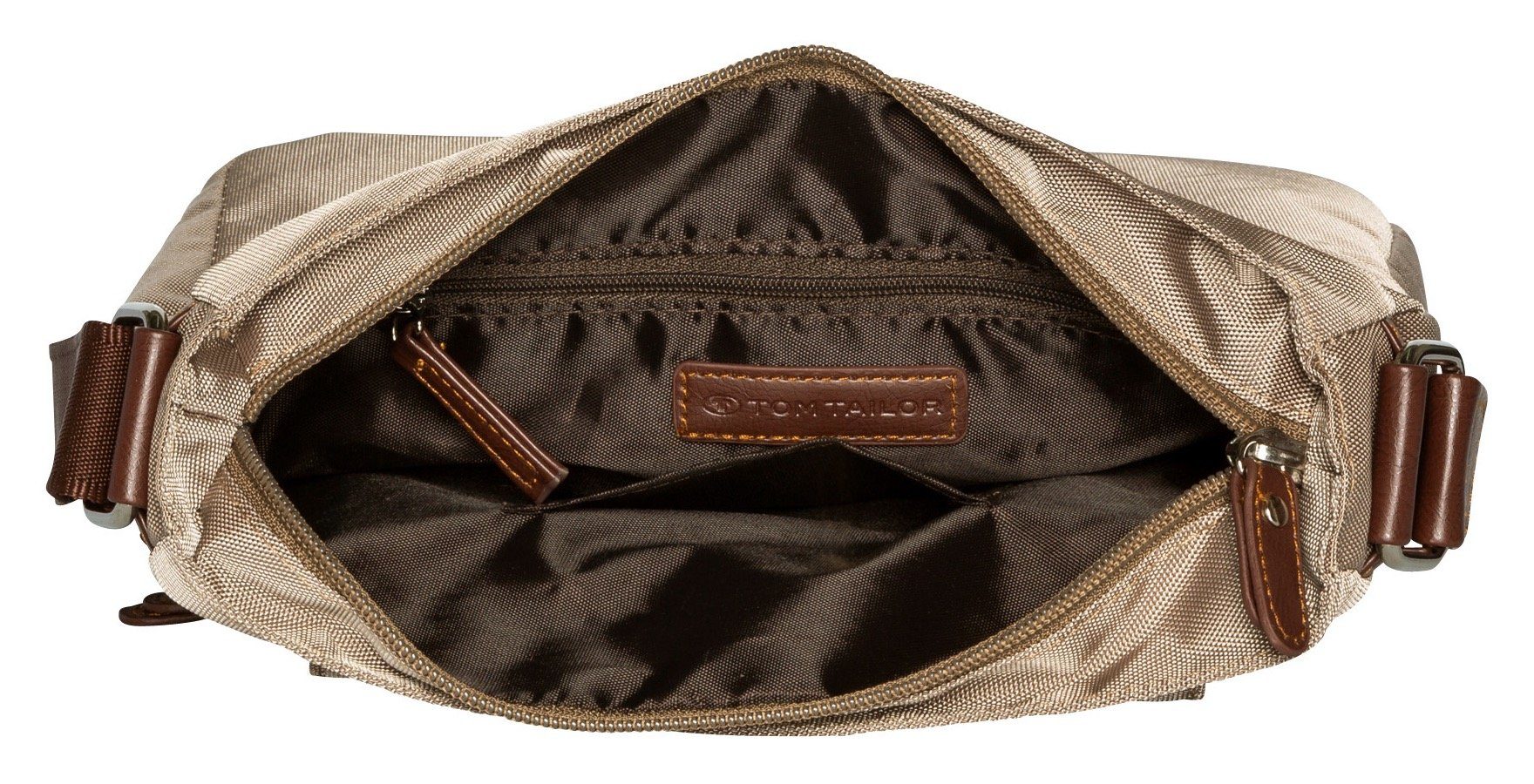 Tom Tailor Hobo-tas Rina van lichtgewicht nylon en ingewikkeld geweven riemband