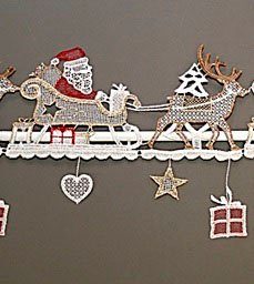 Stickereien Plauen Valletje Kerstman Raamdecoratie "Kerstman" (1 stuk)