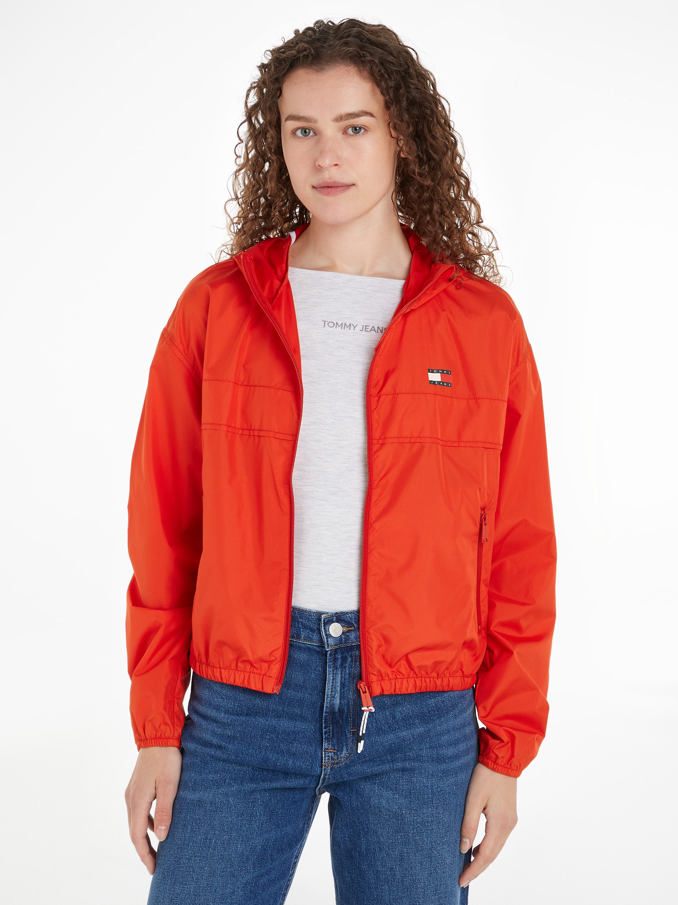 TOMMY JEANS Windbreaker TJW CRP LT CHICAGO in modieuze cropped vorm