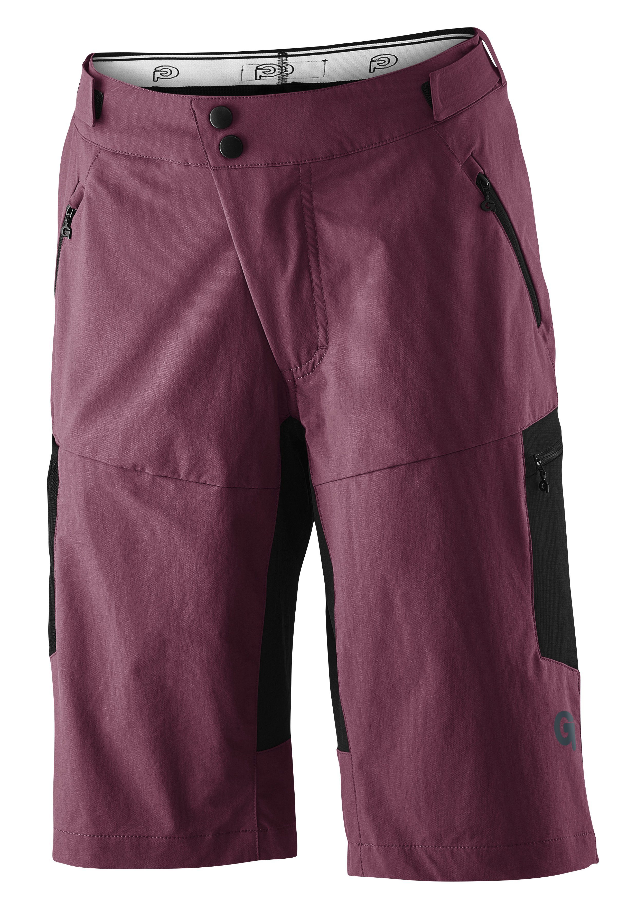 Gonso Fietsbroekje CASINA Dames fiets-short, fietspants, zitkussen en zakken, flexibele taille