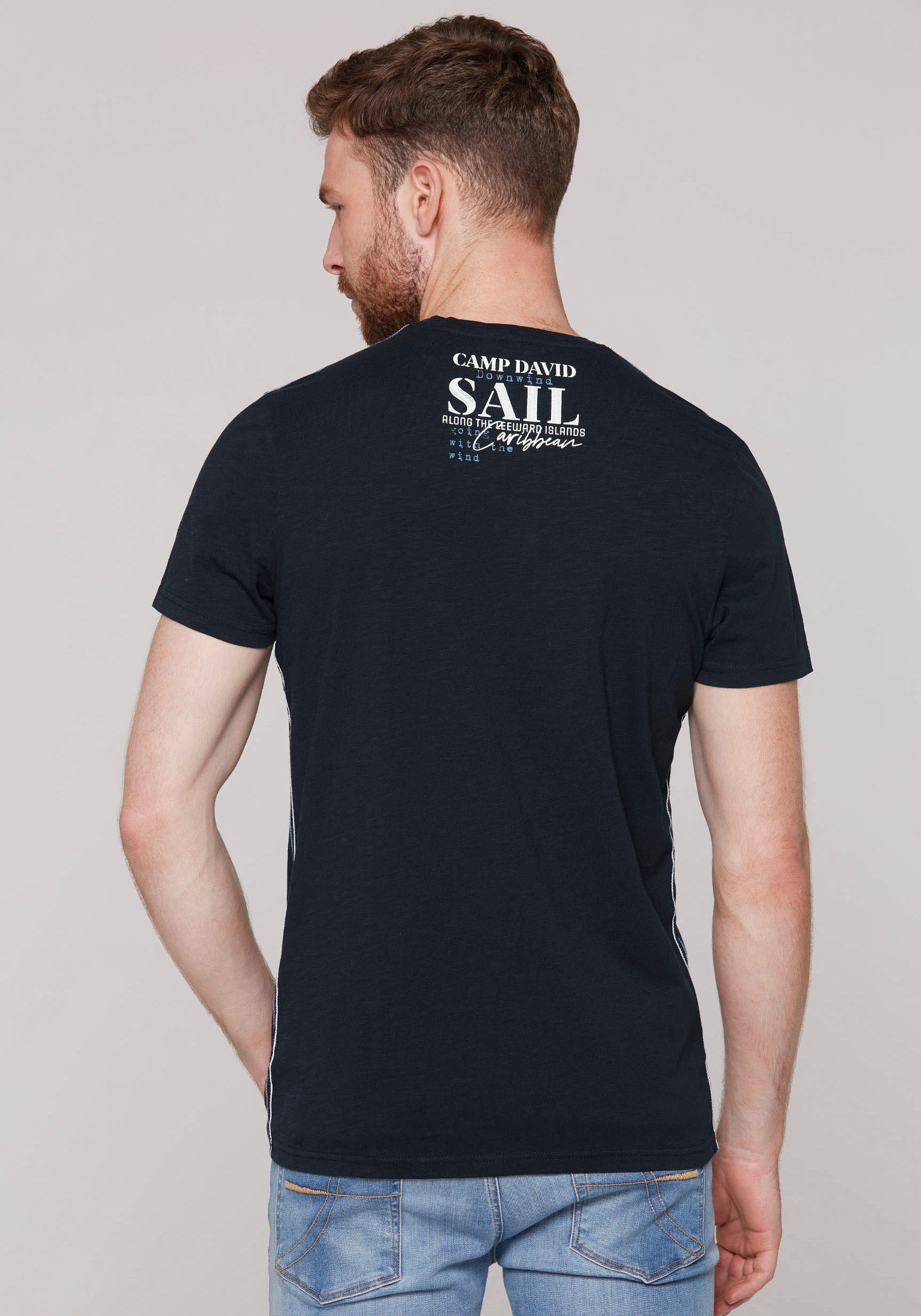 CAMP DAVID T-shirt met tekstprints