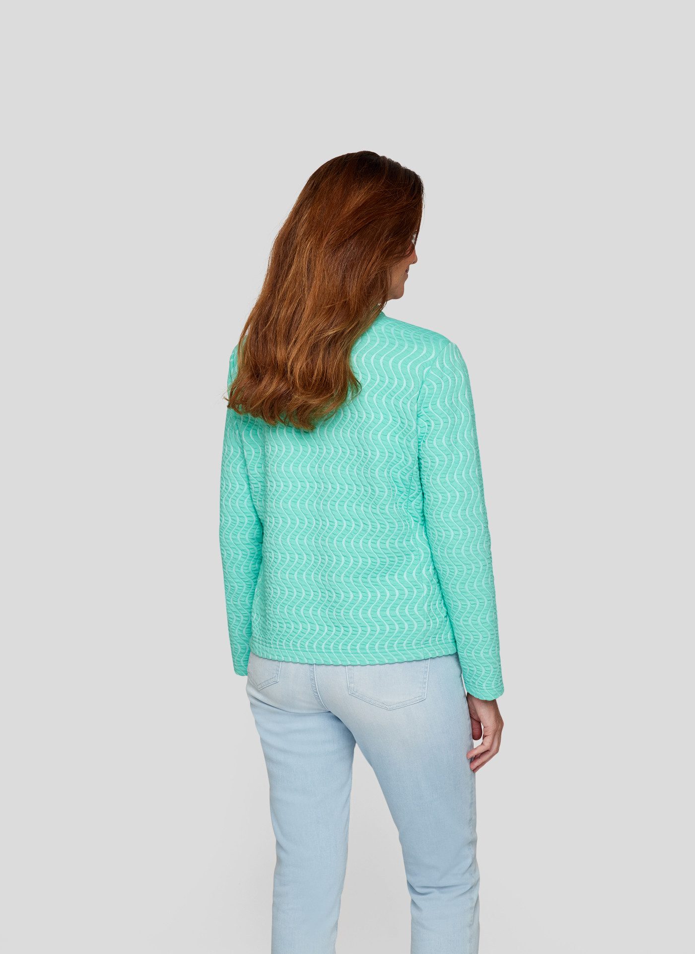 Rabe Kort jack met rits en allover-patroon