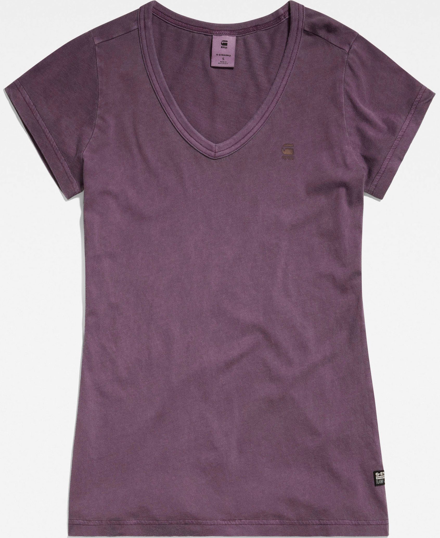 G-Star RAW Shirt met V-hals Eyben Slim Top met kleine -logoprint op borsthoogte