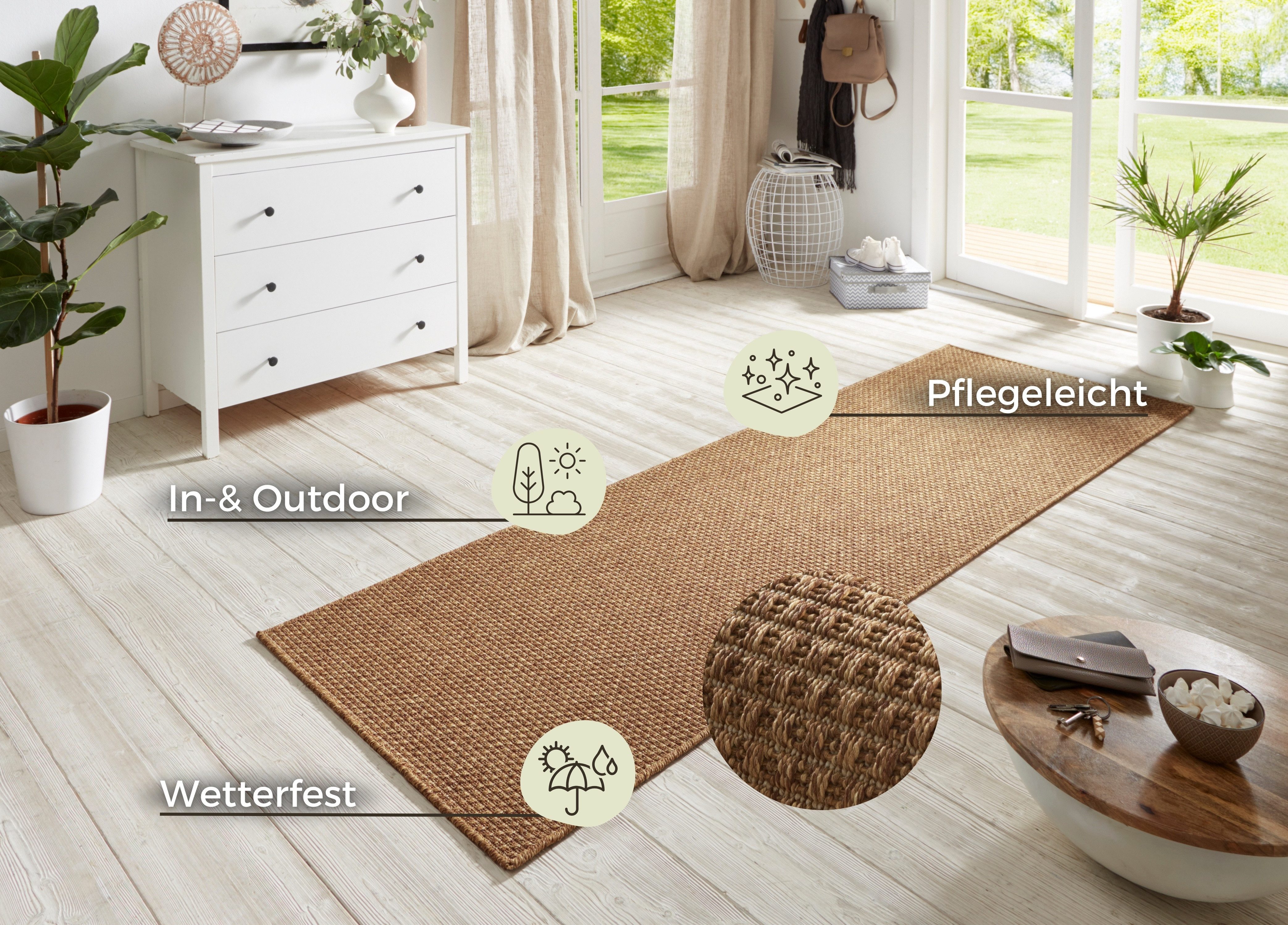 HANSE Home Loper Nature 600 Platweefsel, in- & outdoor, antislip, hal, keuken, tuin, terras