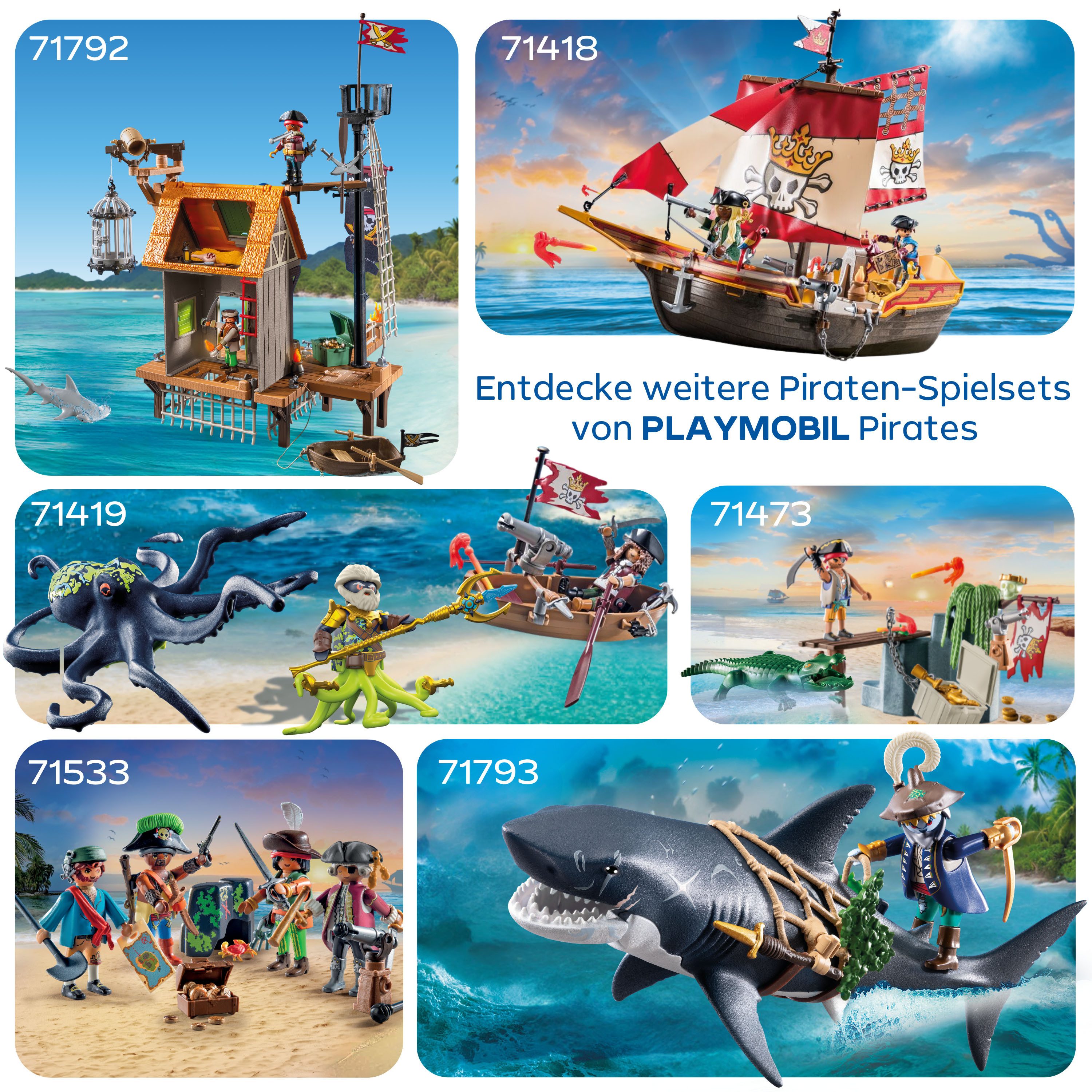 Playmobil® Constructie-speelset Gefahr durch Riesenhai (71793), Playmobil Pirates (21-delig)