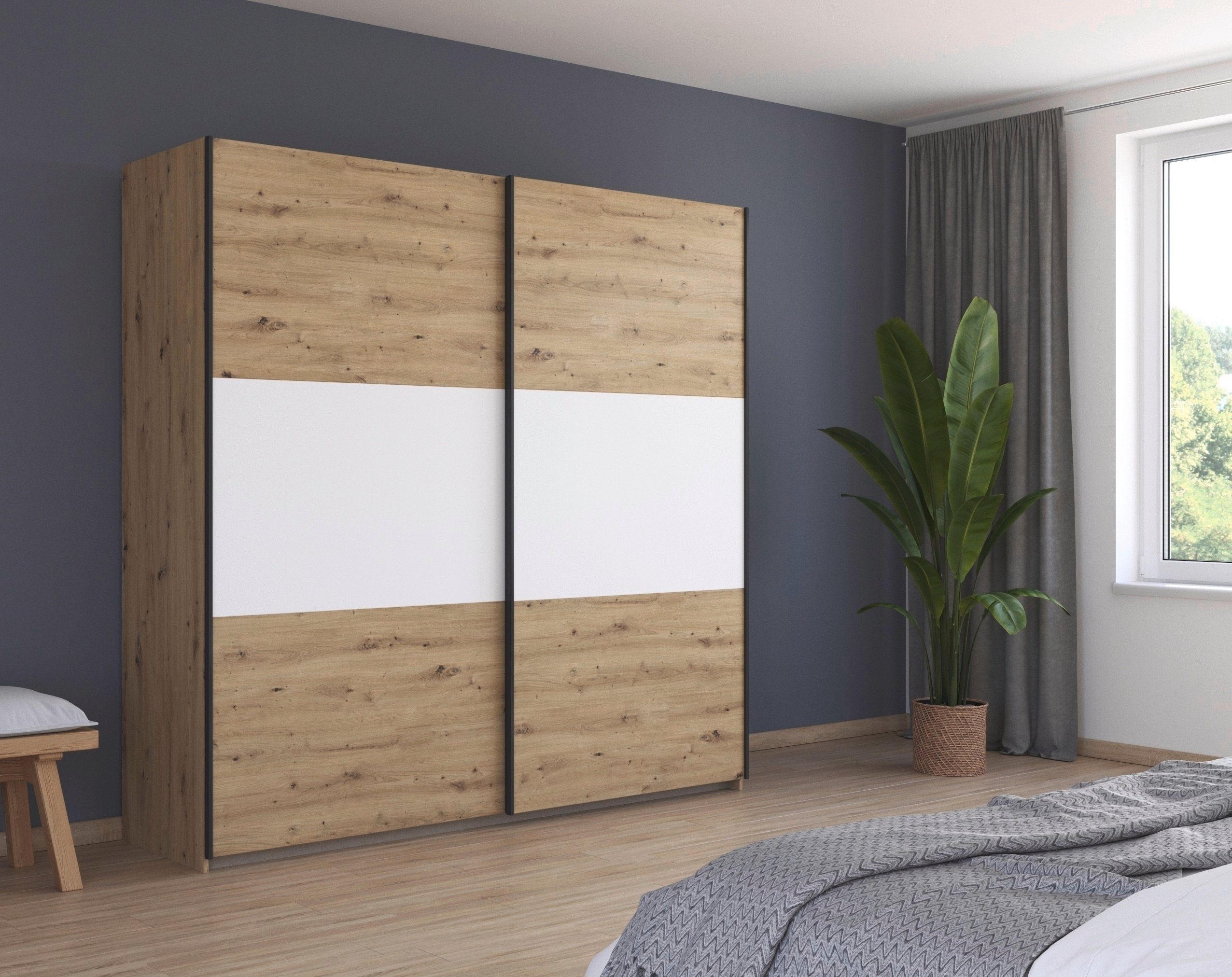 rauch Zweefdeurkast Kledingkast kast garderobe garderobekast waskast NEO met een royale opbergruimte en vele verschillende kleurencombinaties