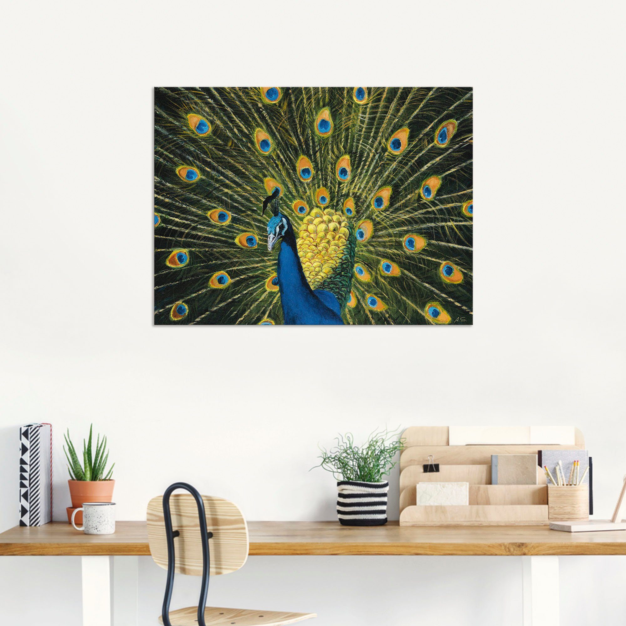 Artland Artprint Pauw als artprint van aluminium, artprint voor buiten, artprint op linnen, poster, muursticker