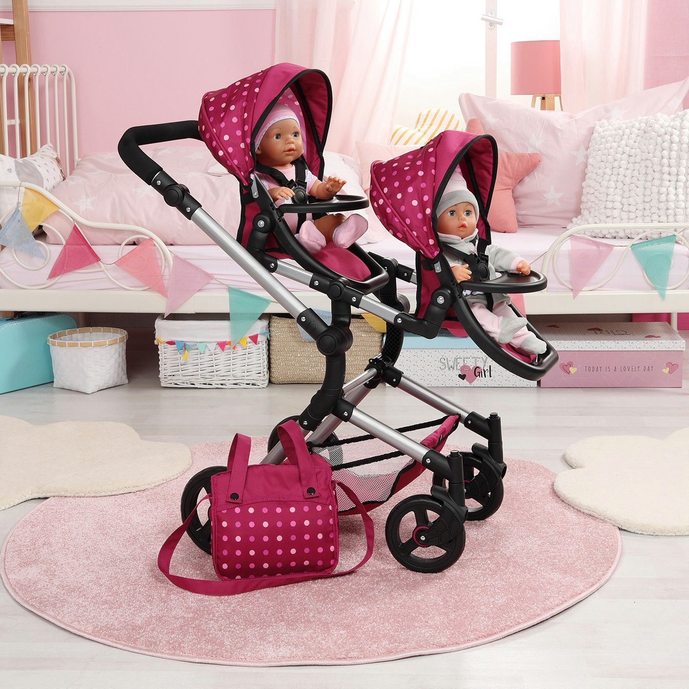 Bayer Poppen-duobuggy Twin Neo, bordeaux