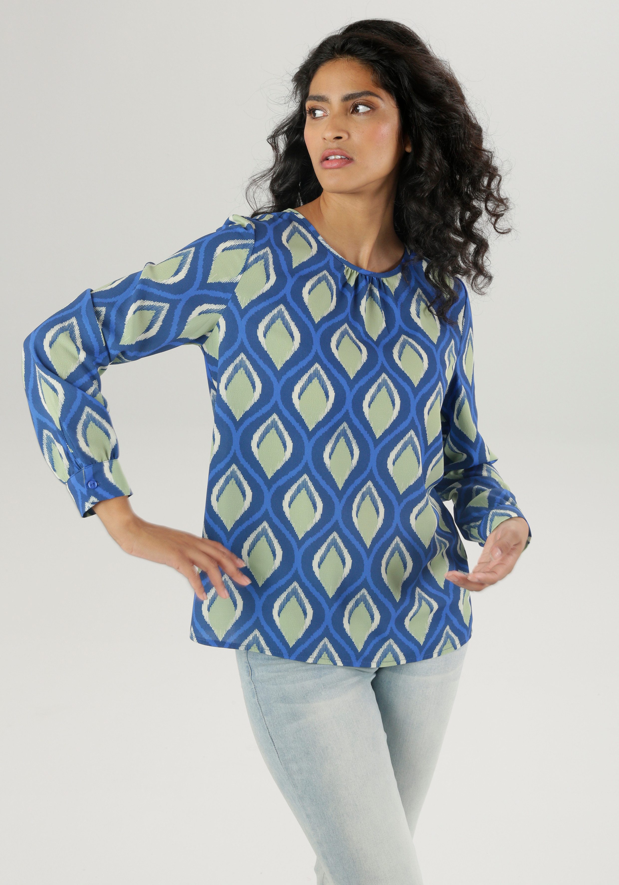 Aniston SELECTED Blouse zonder sluiting met split en bindband op de rug