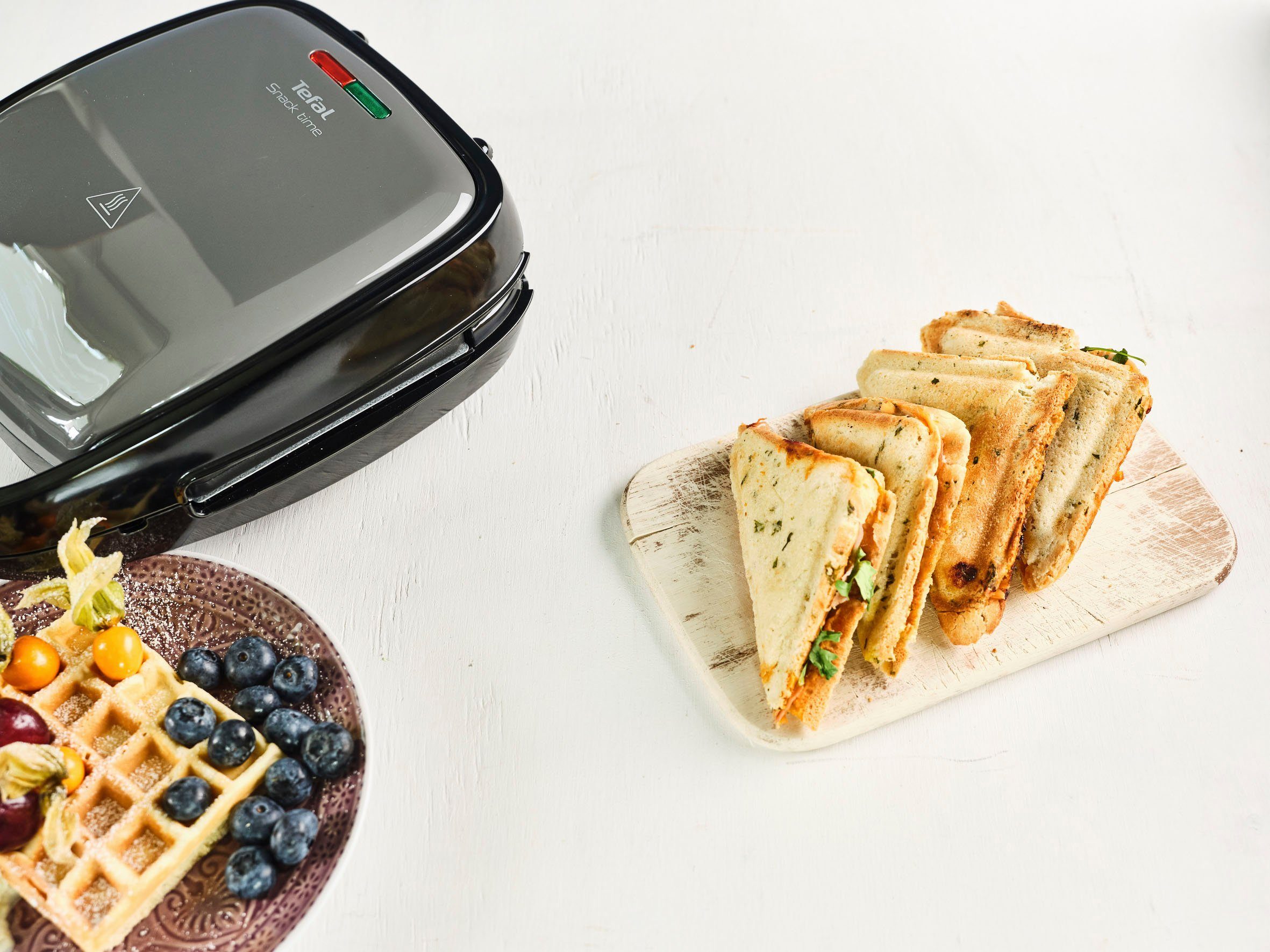 Tefal 2-in-1-sandwichmaker SW341B 2 uitneembare, antiaanbak gecoate bakplatensets inclusief