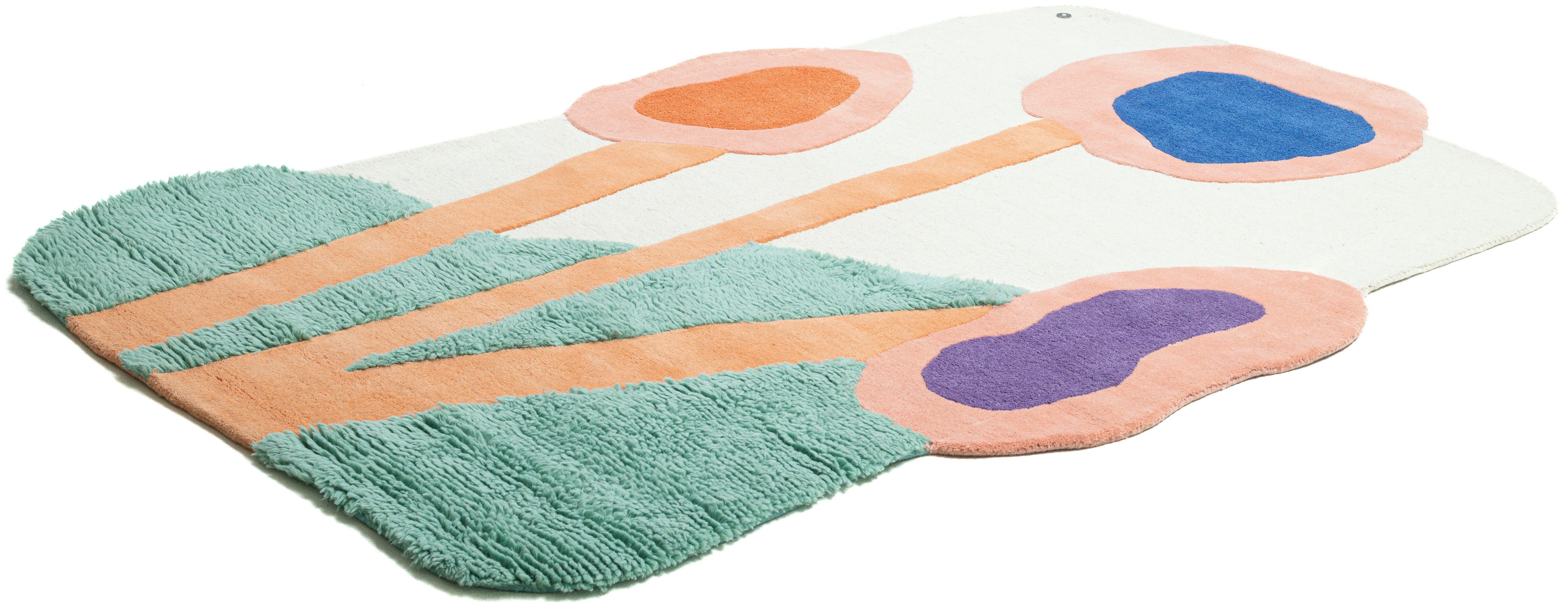 TOM TAILOR HOME Design-vloerkleed Bings Colorful Poppy Kortpolig, 100% wol, modern design, abstracte bloemen moderne vloerkleden maat 140 cm x 200 cm