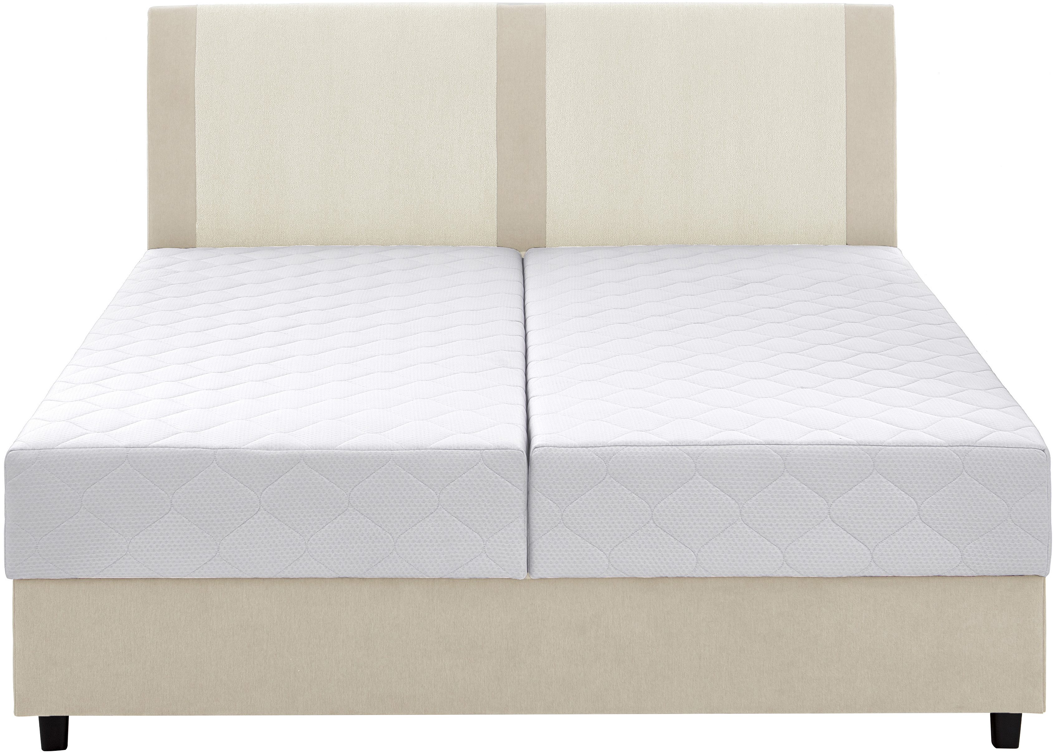 ATLANTIC home collection Boxspring Borgholm met pocketveringsmatras, bedkist en garnering in het hoofdbord