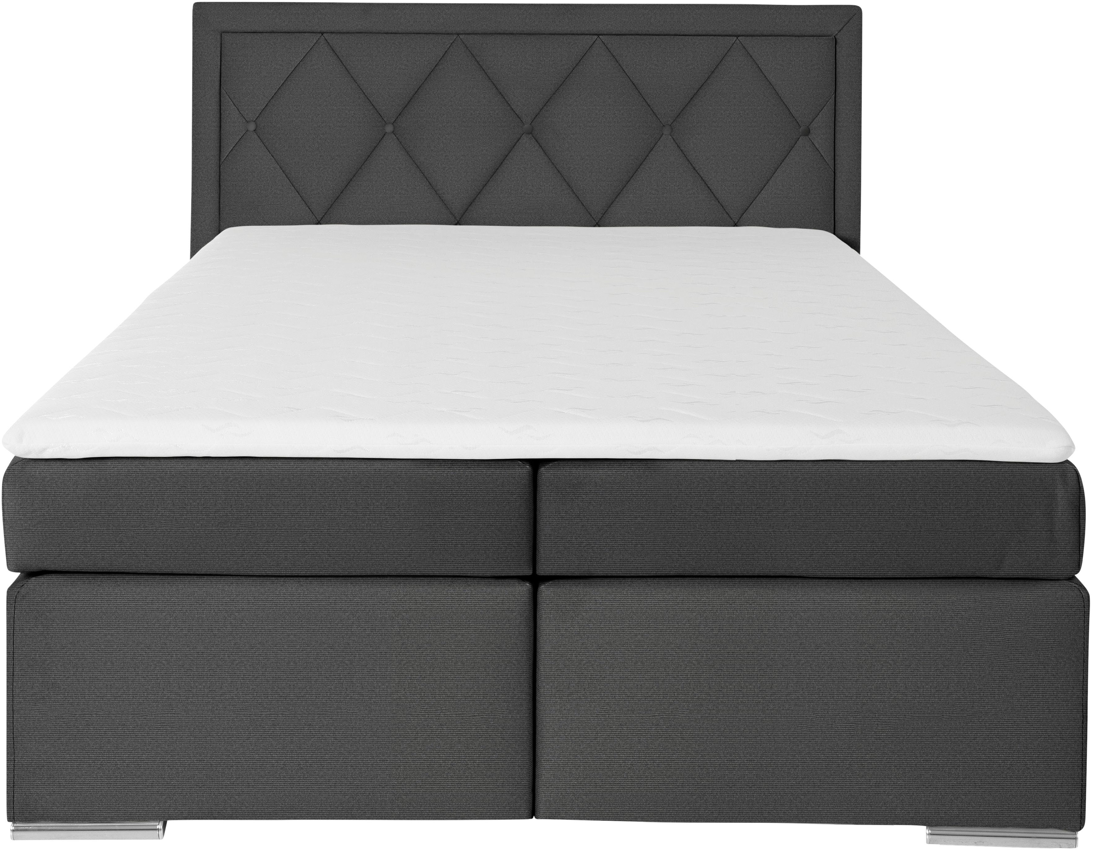 Leonique Boxspring Alfie, bestseller, optioneel met bedlade met capitonnage in het hoofdbord, h2, h3 en h4 ter keuze