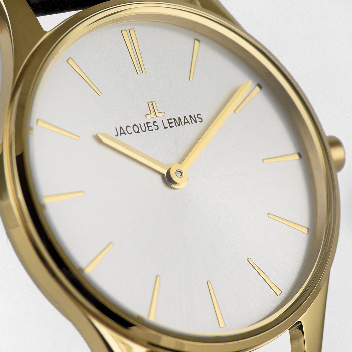 Jacques Lemans Kwartshorloge London, 1-2123F Polshorloge, dameshorloge, gehard crystexglas, leren armband