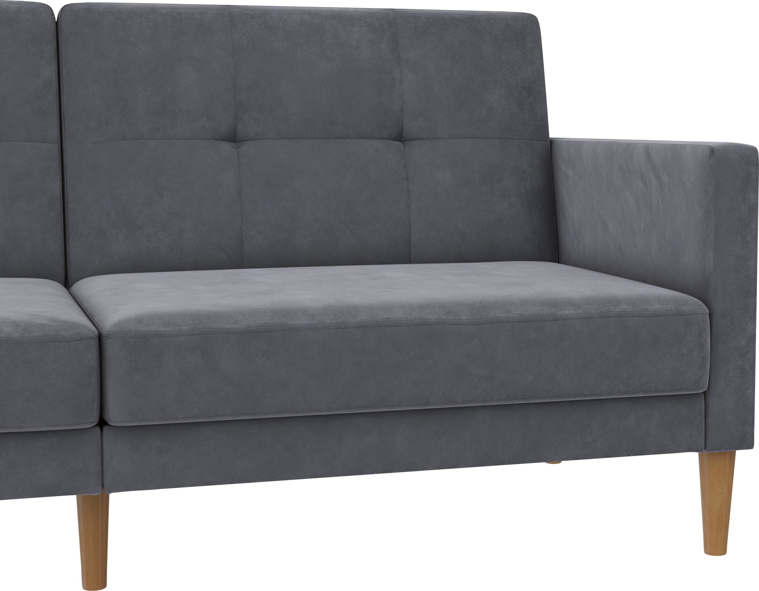 Dorel Home 3-zitsbank Lilly Bedfunctie, rugleuning 3-voudig verstelbaar, zithoogte 43 cm