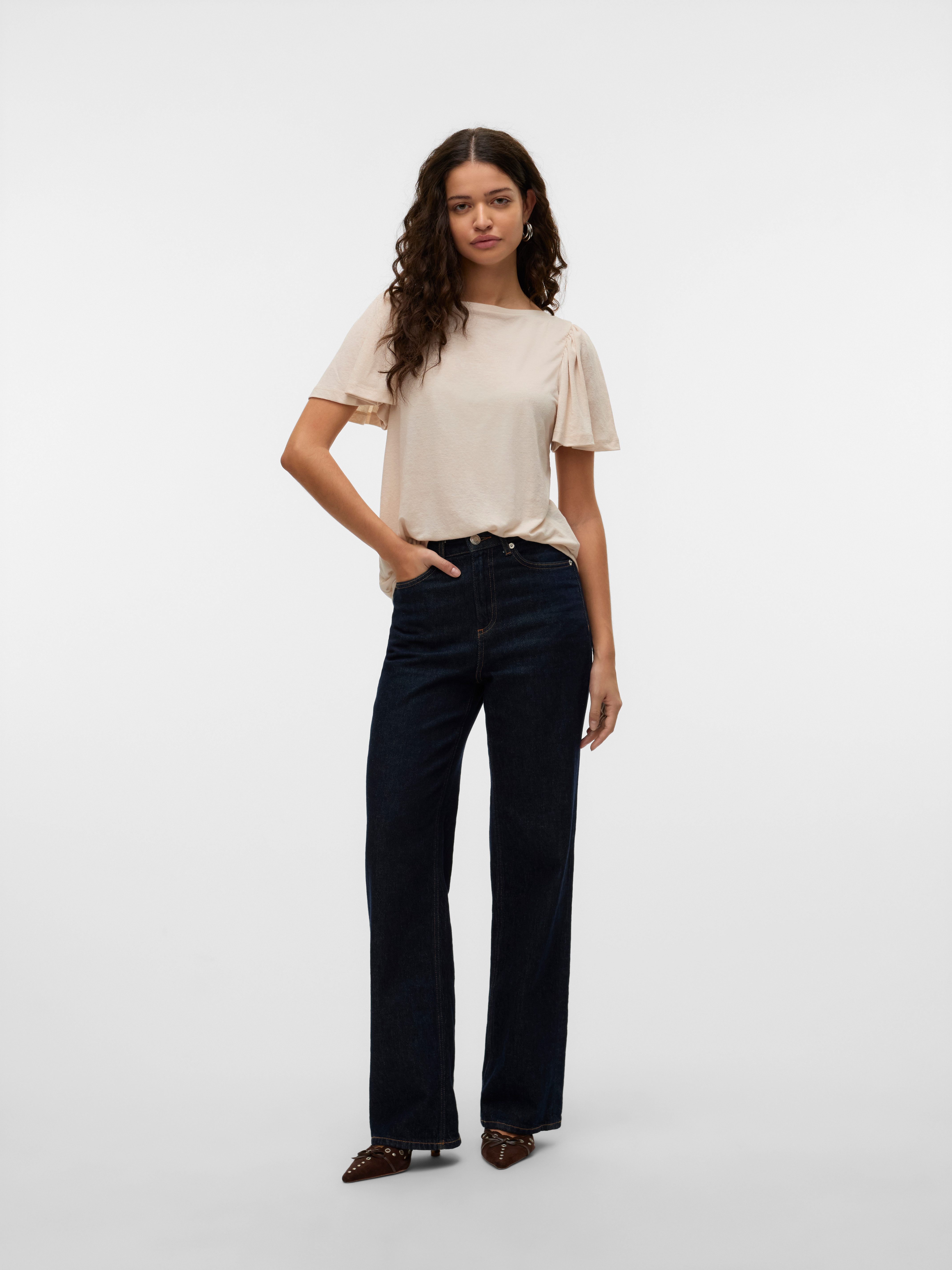 Vero Moda Shirt met korte mouwen VMPALOMA ONELLA SS BOATNECK TOP VMA NOOS