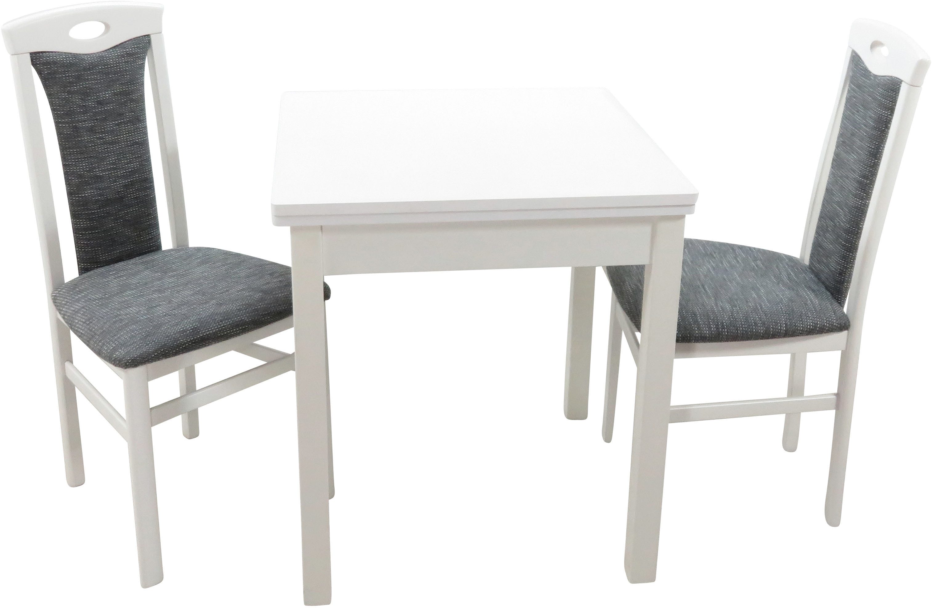HOFMANN LIVING AND MORE Eethoek 3-delig eethoek Stoelen voorgemonteerd (voordeelset, 2-delig) eethoeken grijs