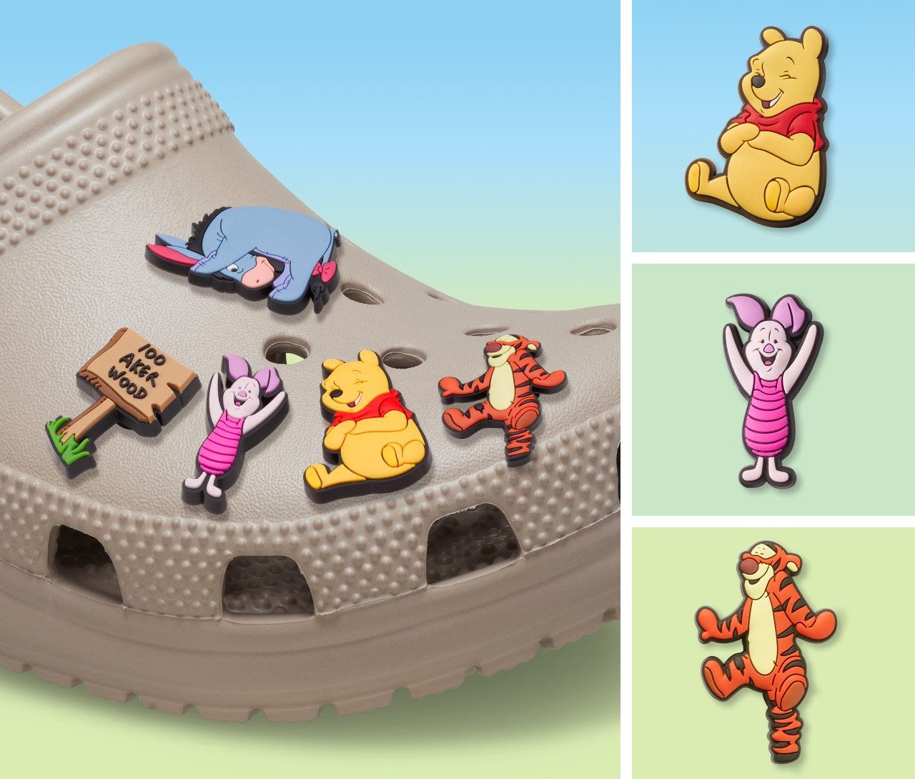 Crocs Schoenbutton Jibbitz™ Winnie The Pooh , schoen accessoire voor disney's winnie de poeh en zijn vrienden (set, 5-delig, Geen speelgoed. Niet geschikt voor kinderen jonger dan 3 jaar)
