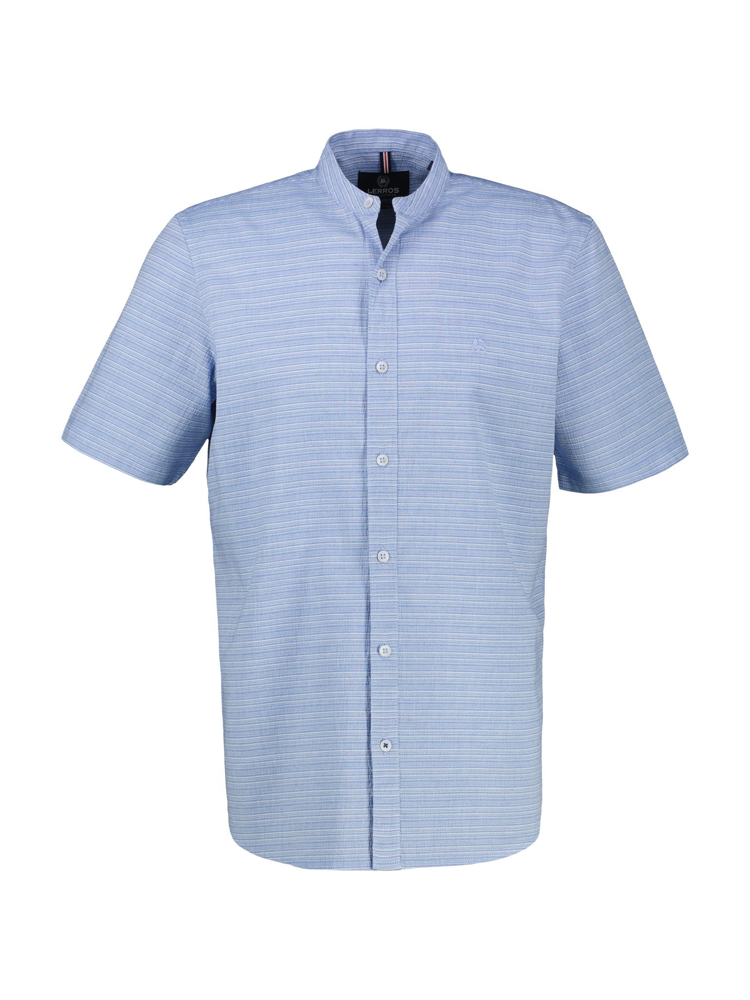 Lerros Overhemd met korte mouwen met geborduurd logo heren overhemden maat M blauw