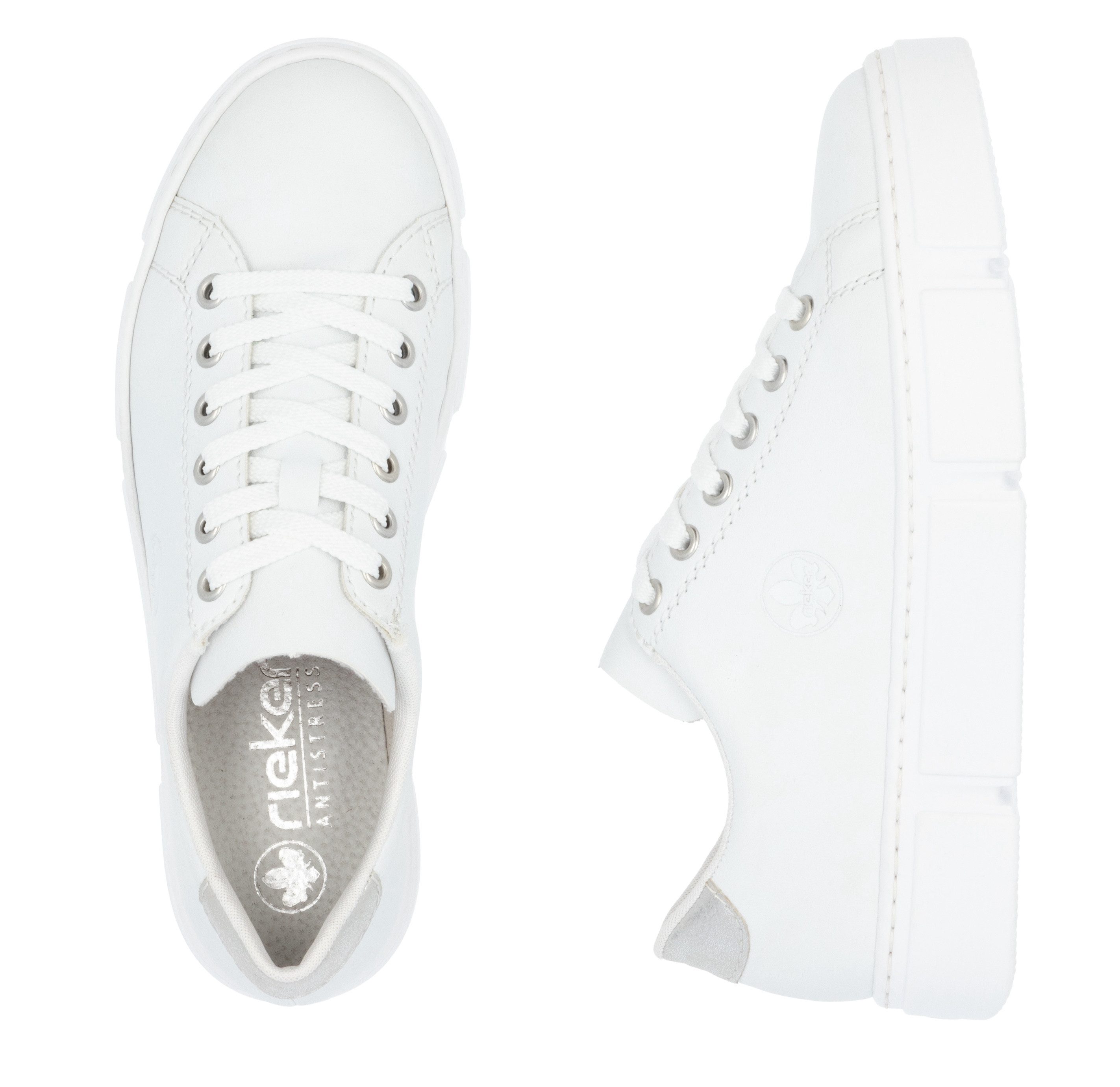 Rieker Plateausneakers in monochrome uitstraling, vrijetijdsschoen, lage schoen, veterschoen