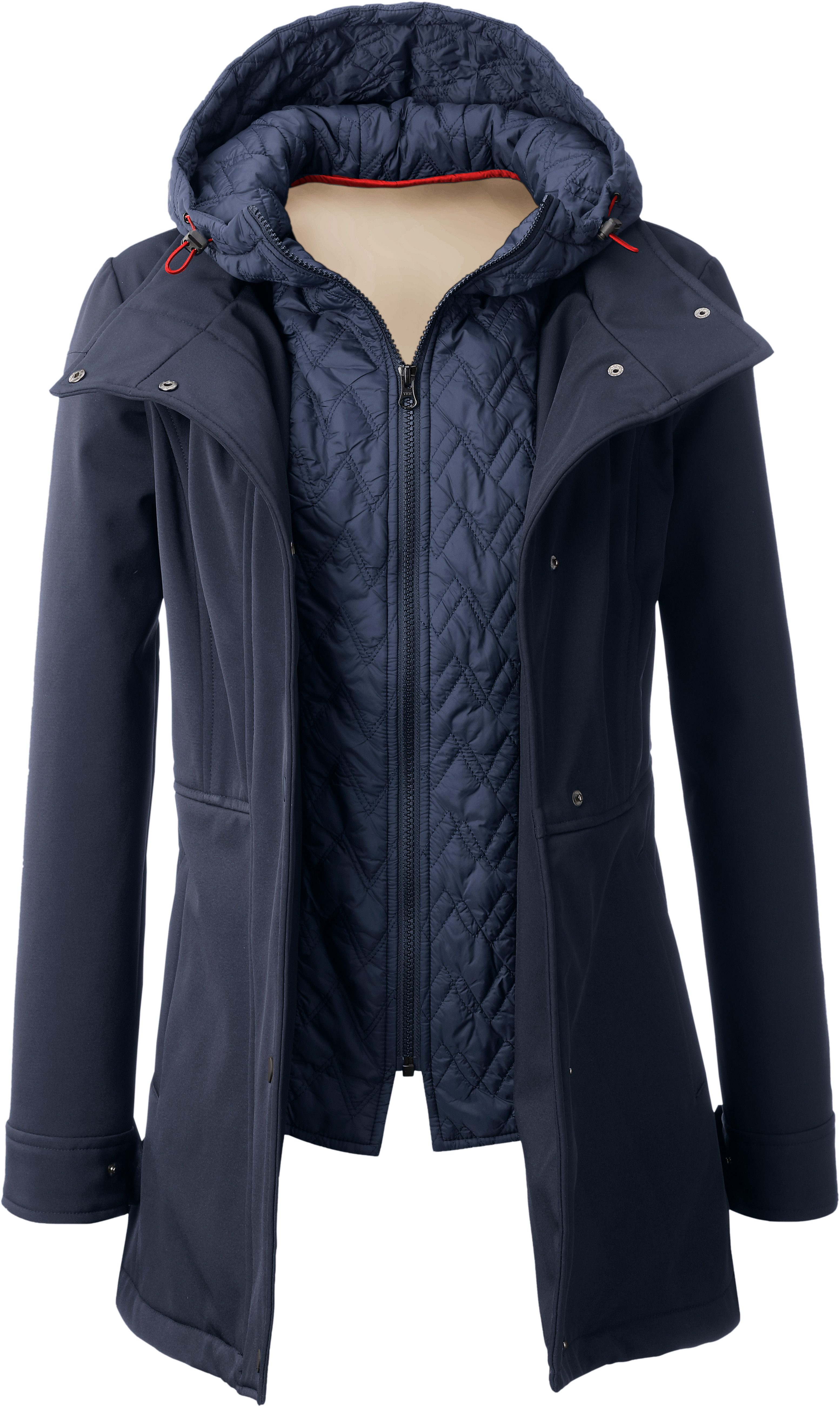 LPO Softshell-jack LUCANIA PEAK Women licht softshell-jack met all-over-print en afneembare capuchon