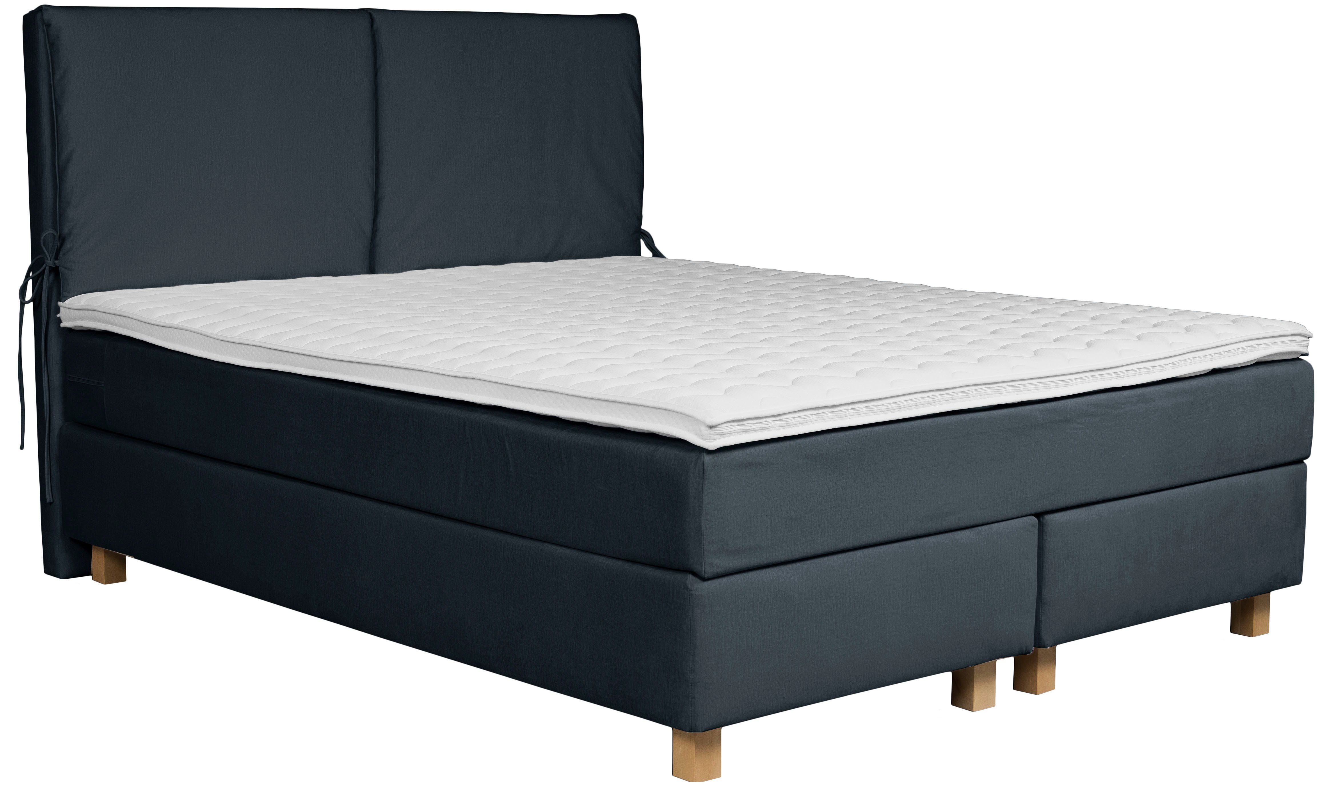 Home affaire Boxspring Nele incl. topmatras in eenvoudig design boxsprings blauw