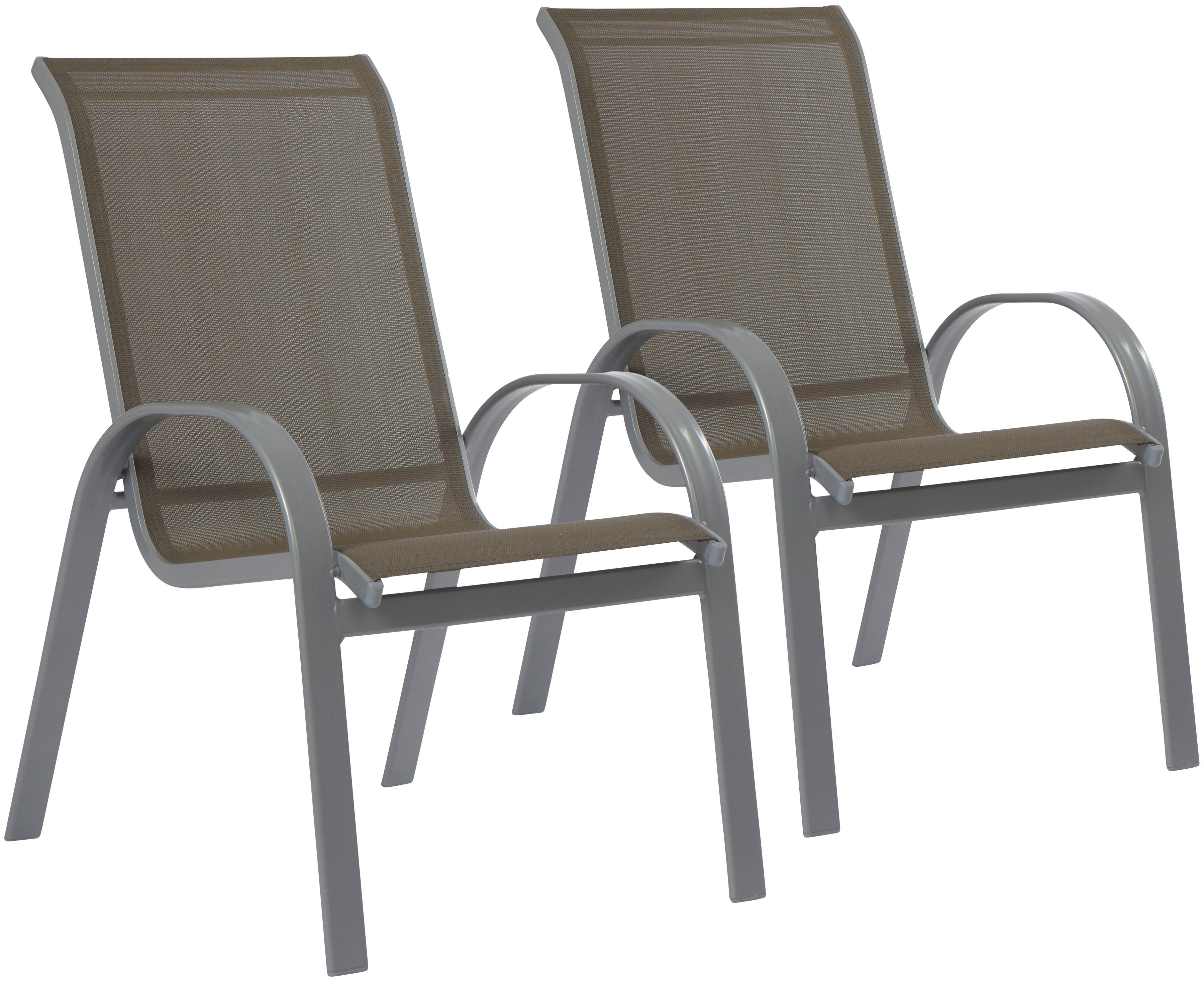 MERXX Tuinstoel Amalfi set van 2, aluminium/textiel, stapelbaar (set, 2 stuks)